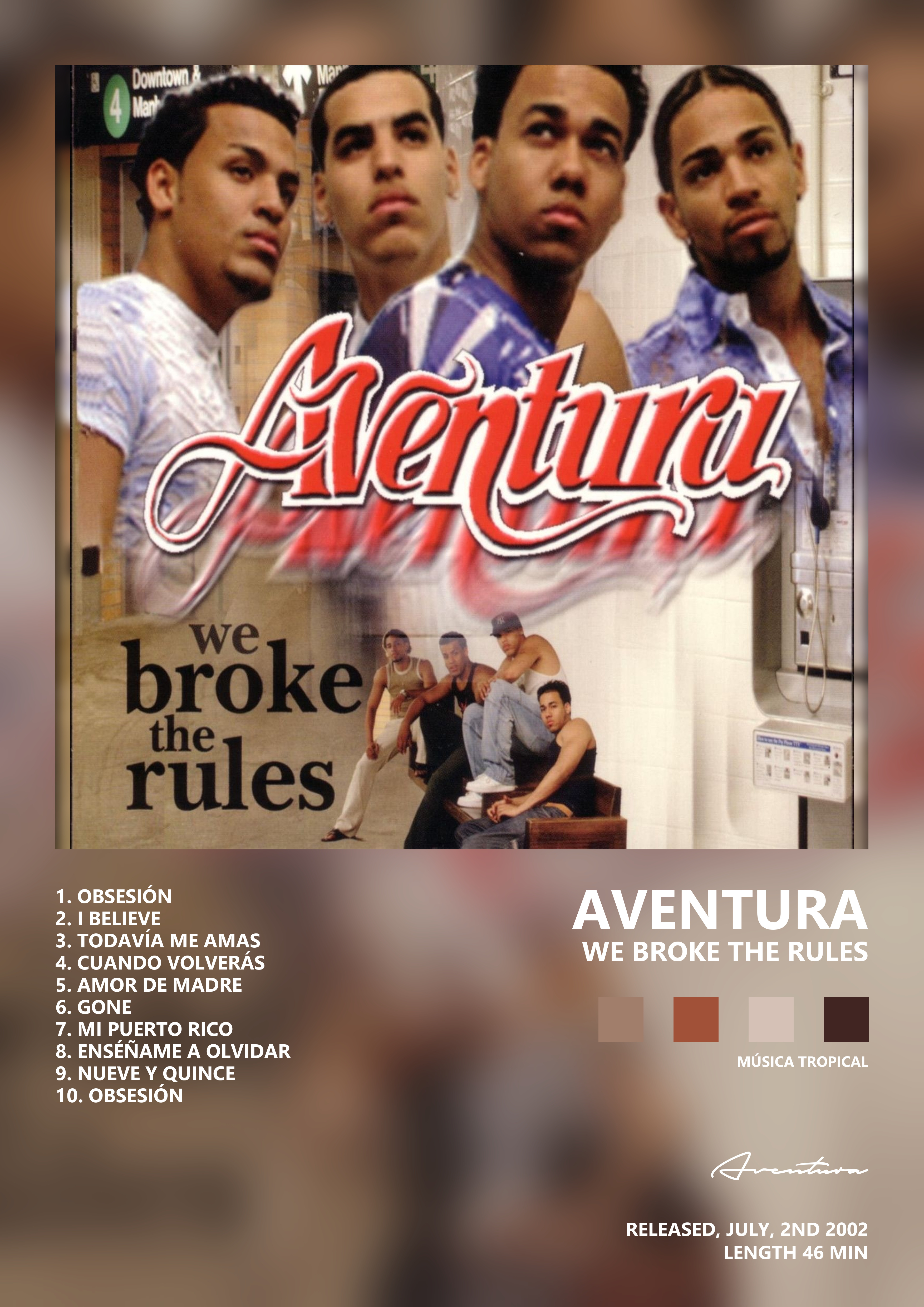 Music poster: Aventura - We Broke the Rules