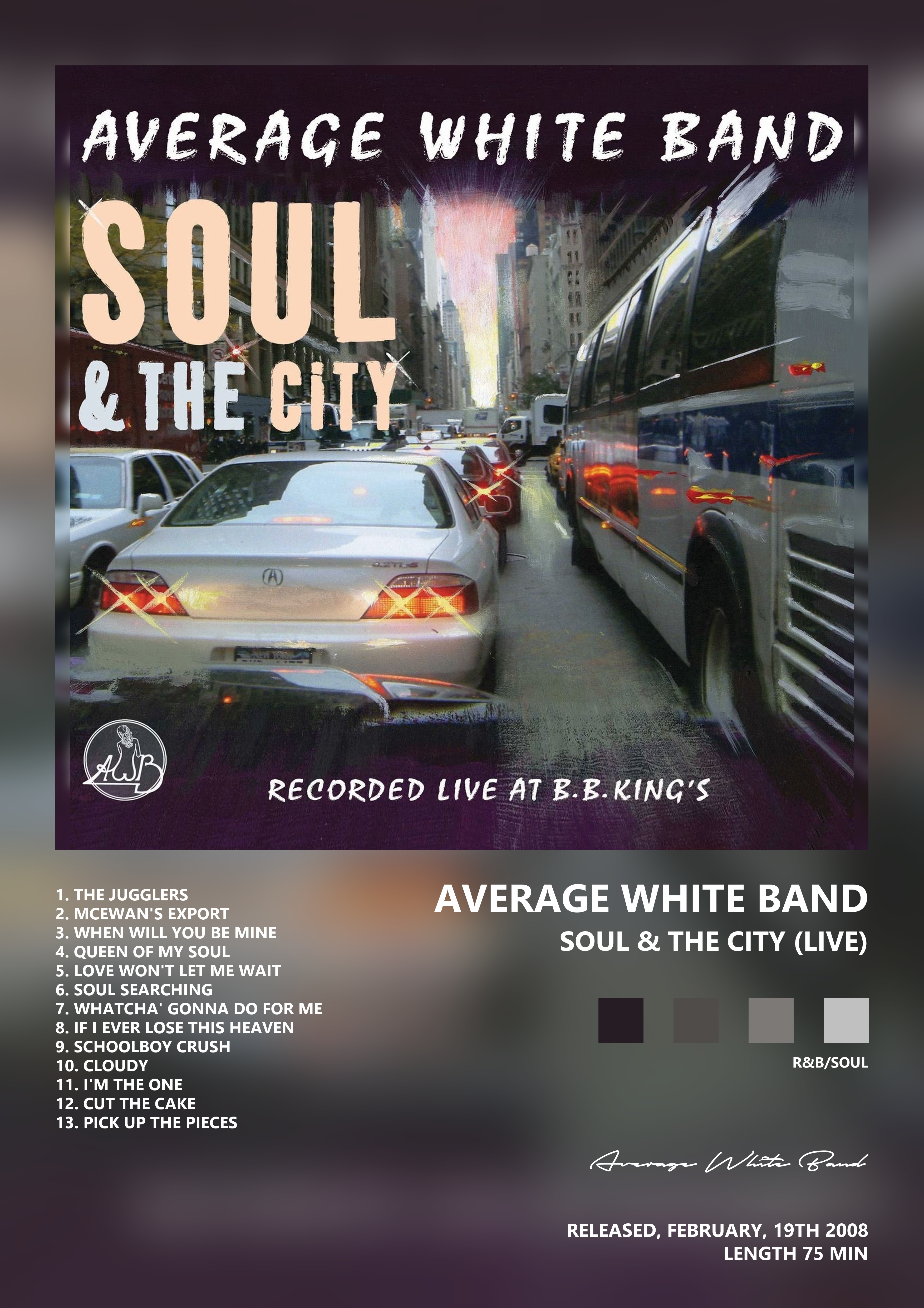 Music poster: Average White Band - Soul the City Live