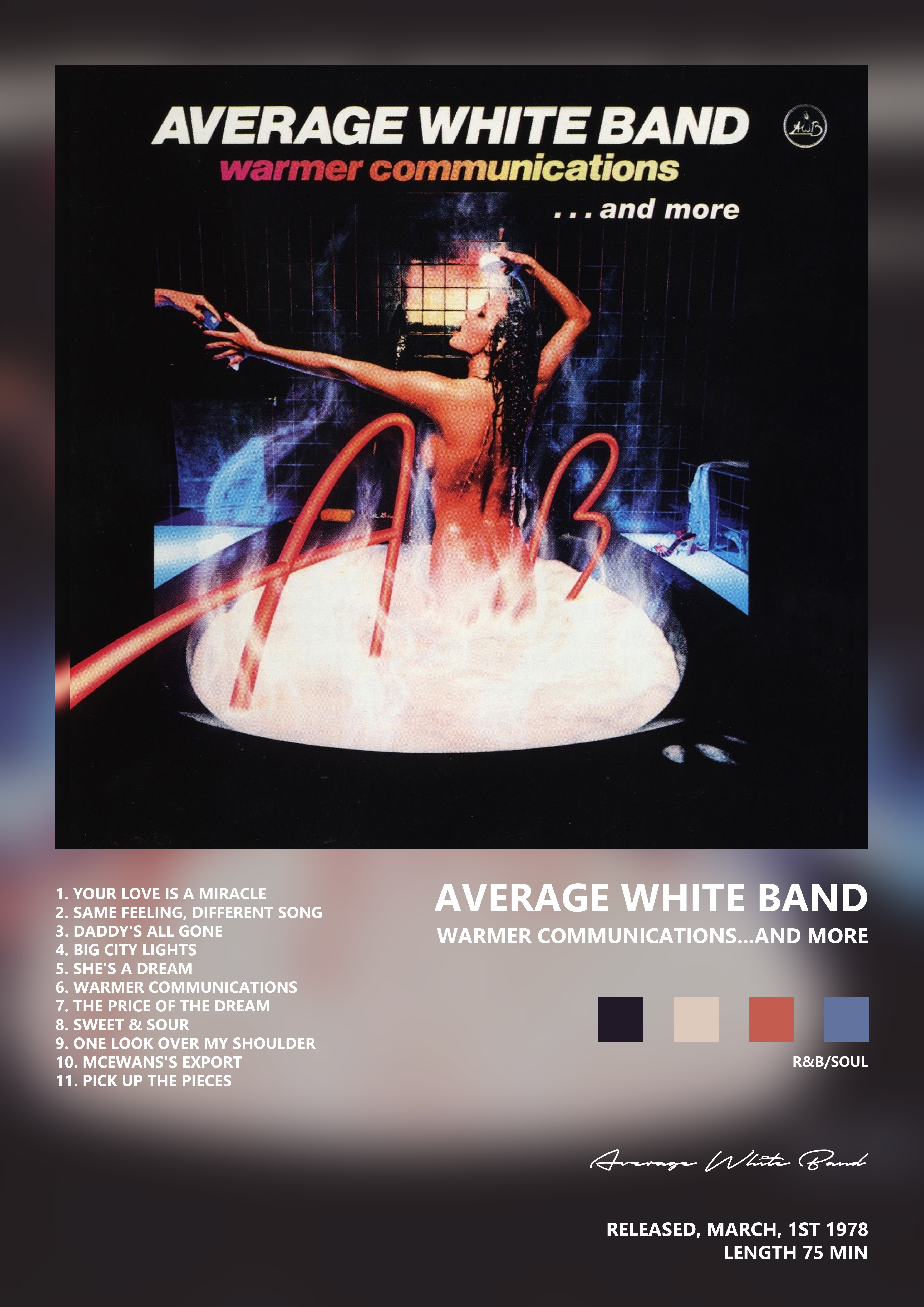 Music poster: Average White Band - Warmer CommunicationsAnd More