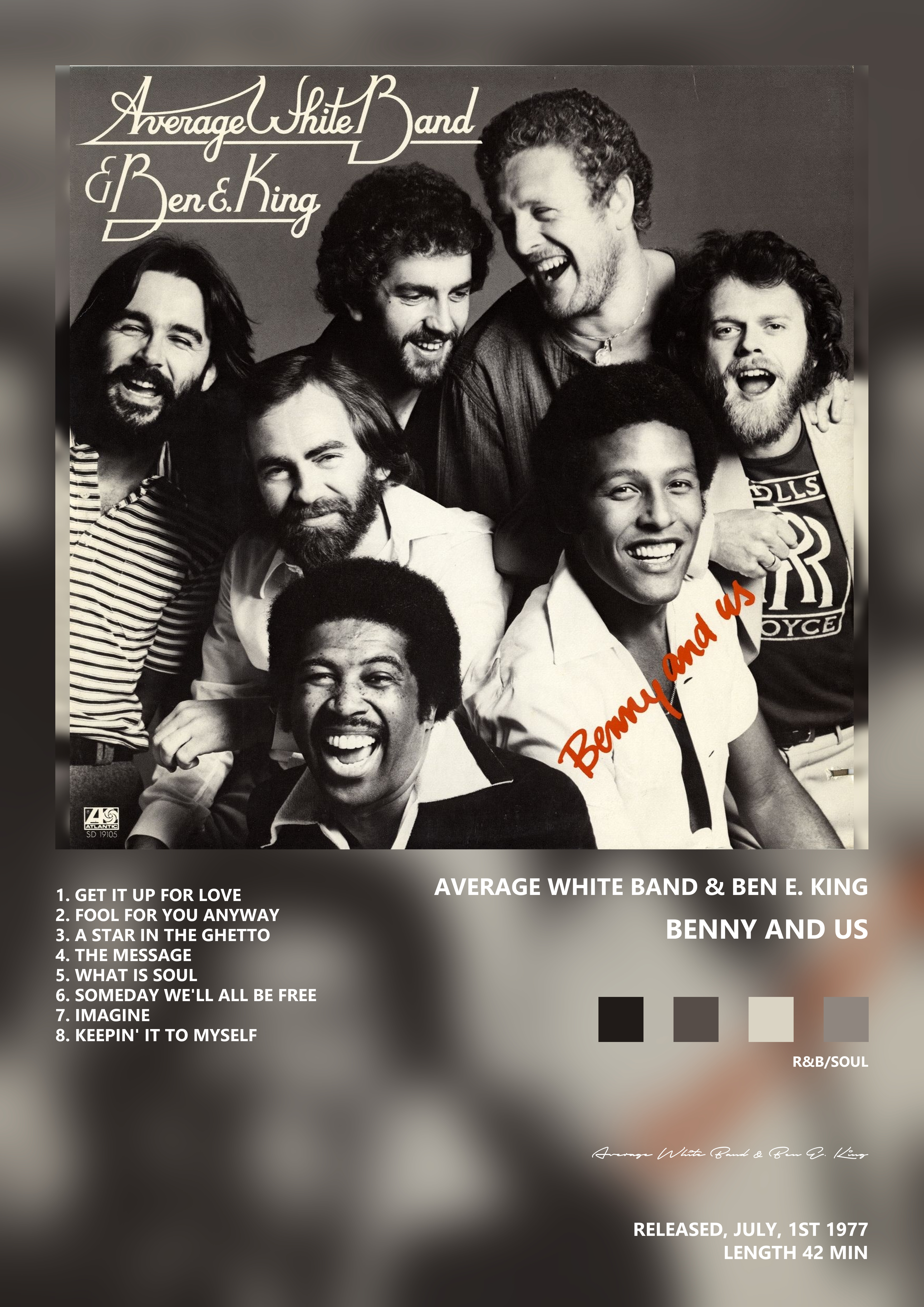 Music poster: Average White Band Ben E King - Benny and Us