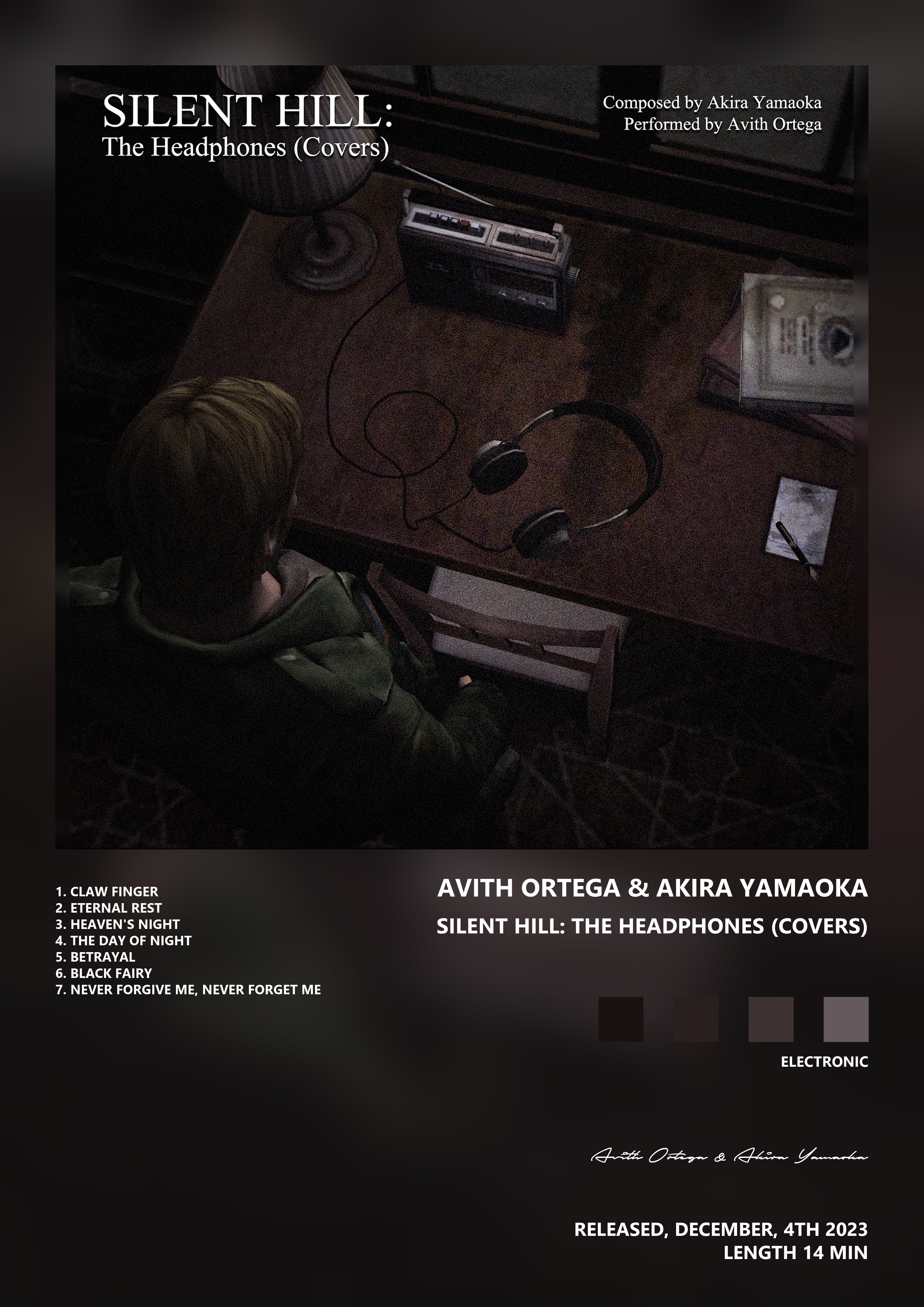 Music poster: Avith Ortega Akira Yamaoka - Silent Hill The Headphones Covers