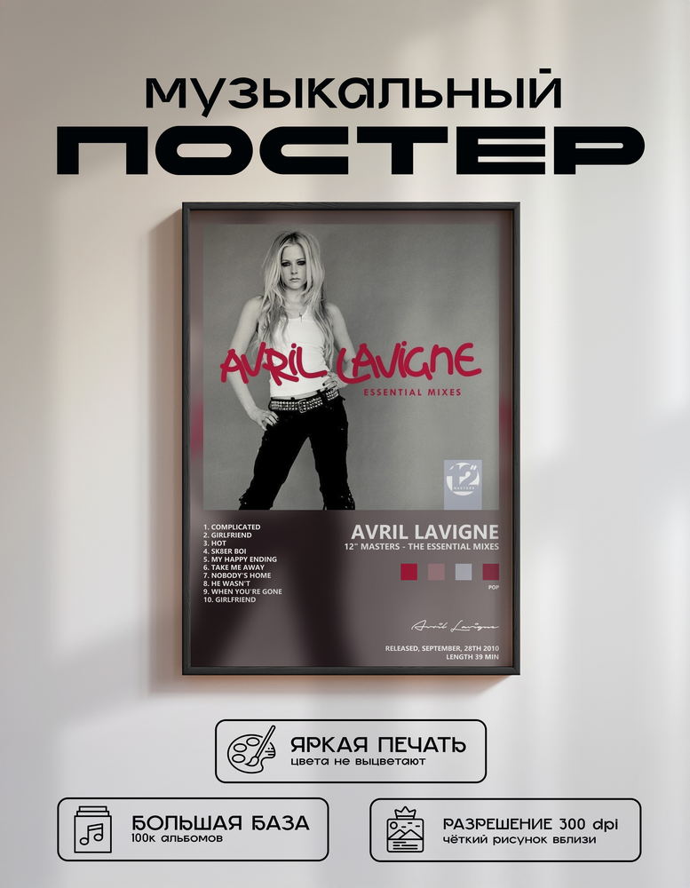 Music poster: Avril Lavigne - 12 Masters - The Essential Mixes