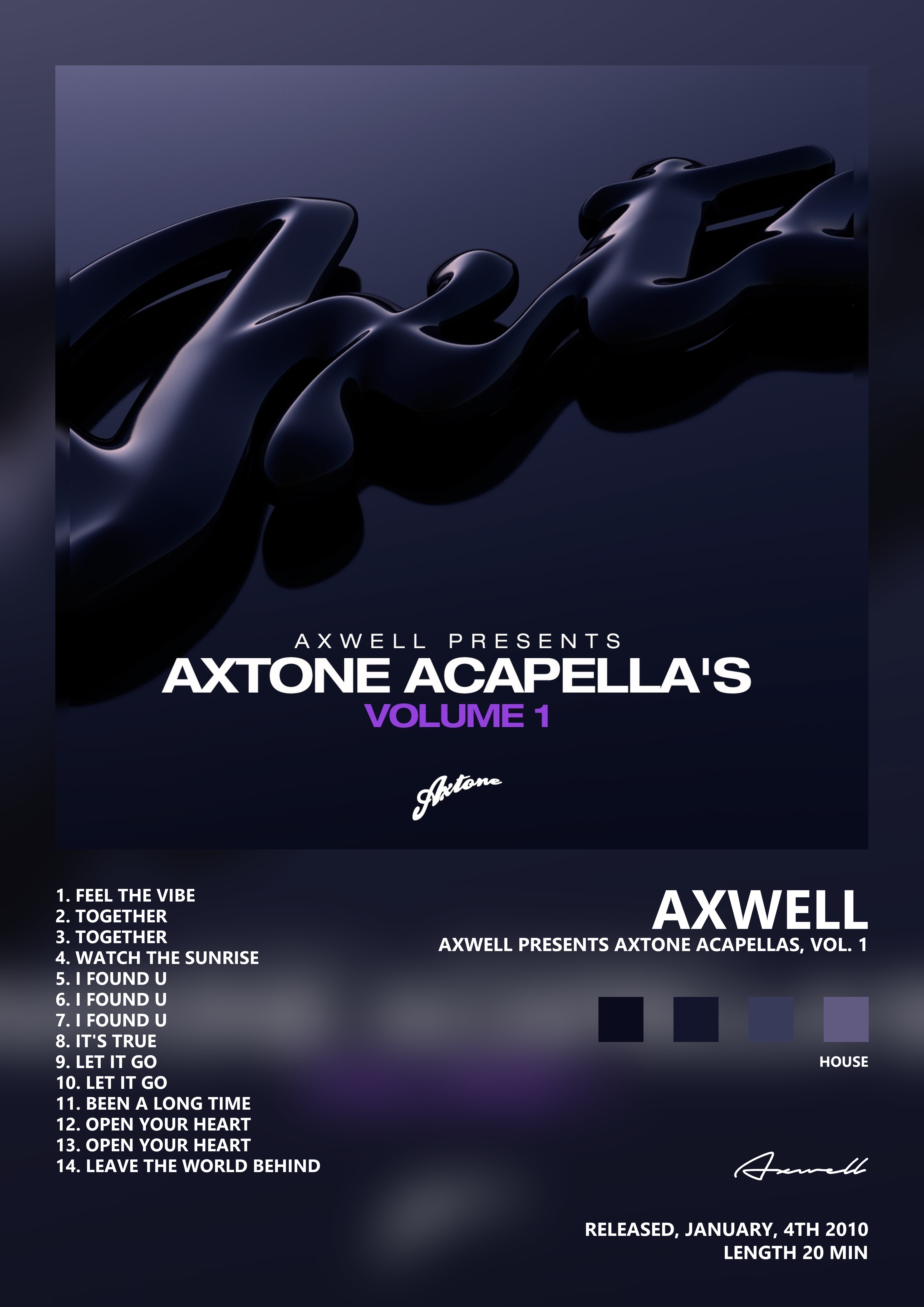 Music poster: Axwell - Axwell Presents Axtone Acapellas Vol 1