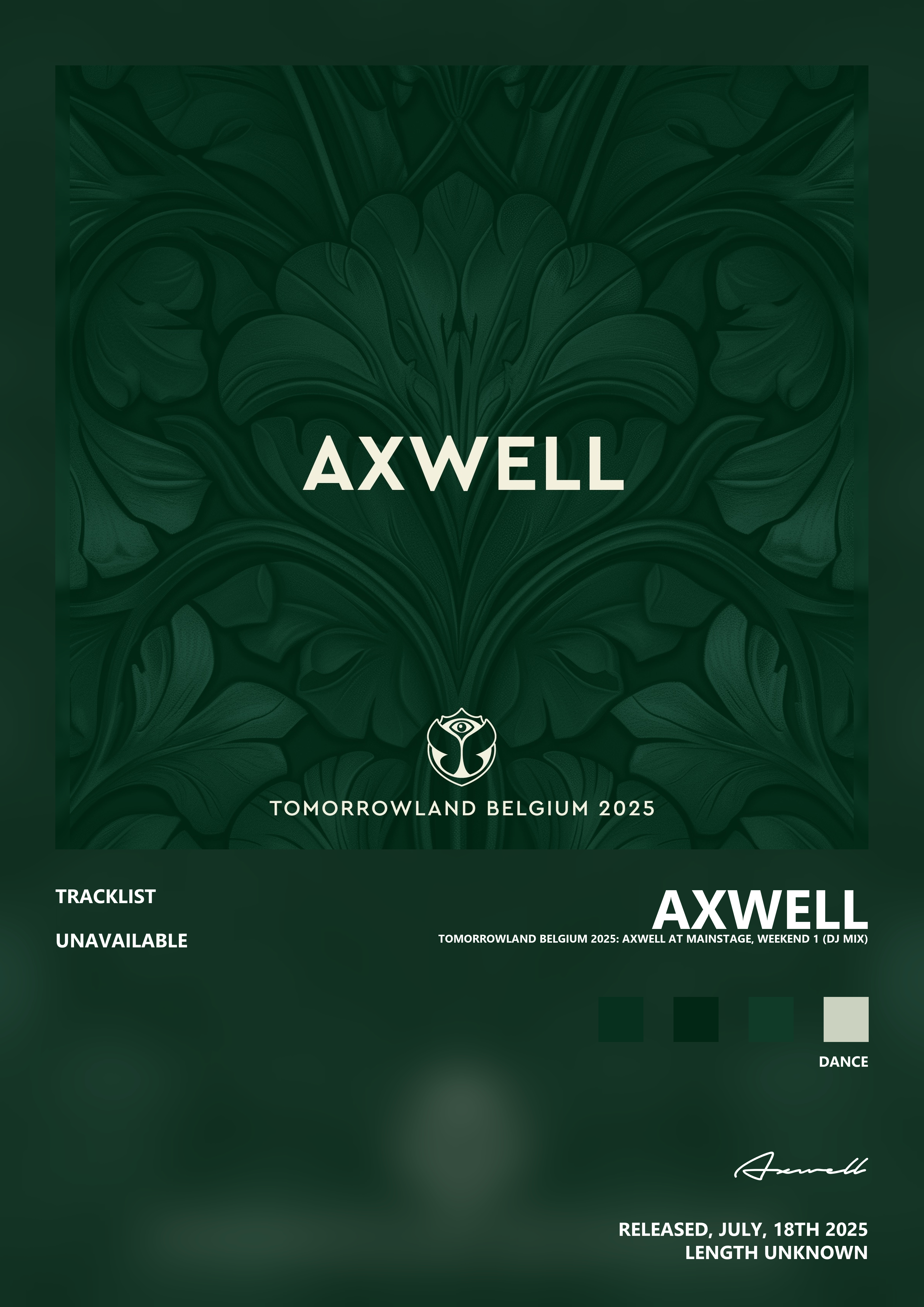 Music poster: Axwell - Tomorrowland Belgium 2025 Axwell at Mainstage Weekend 1 DJ Mix