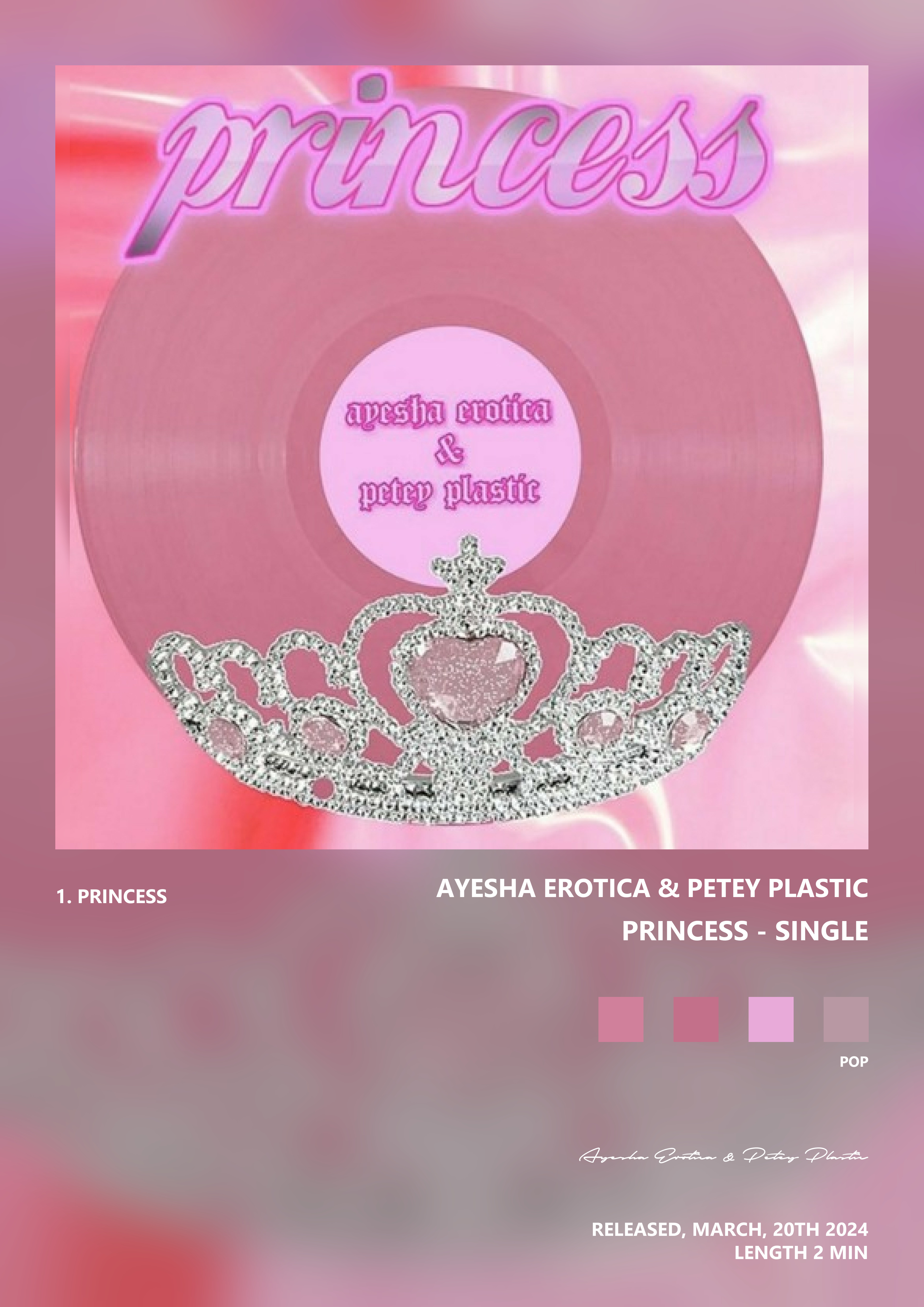 Music poster: Ayesha Erotica Petey Plastic - Princess - Single