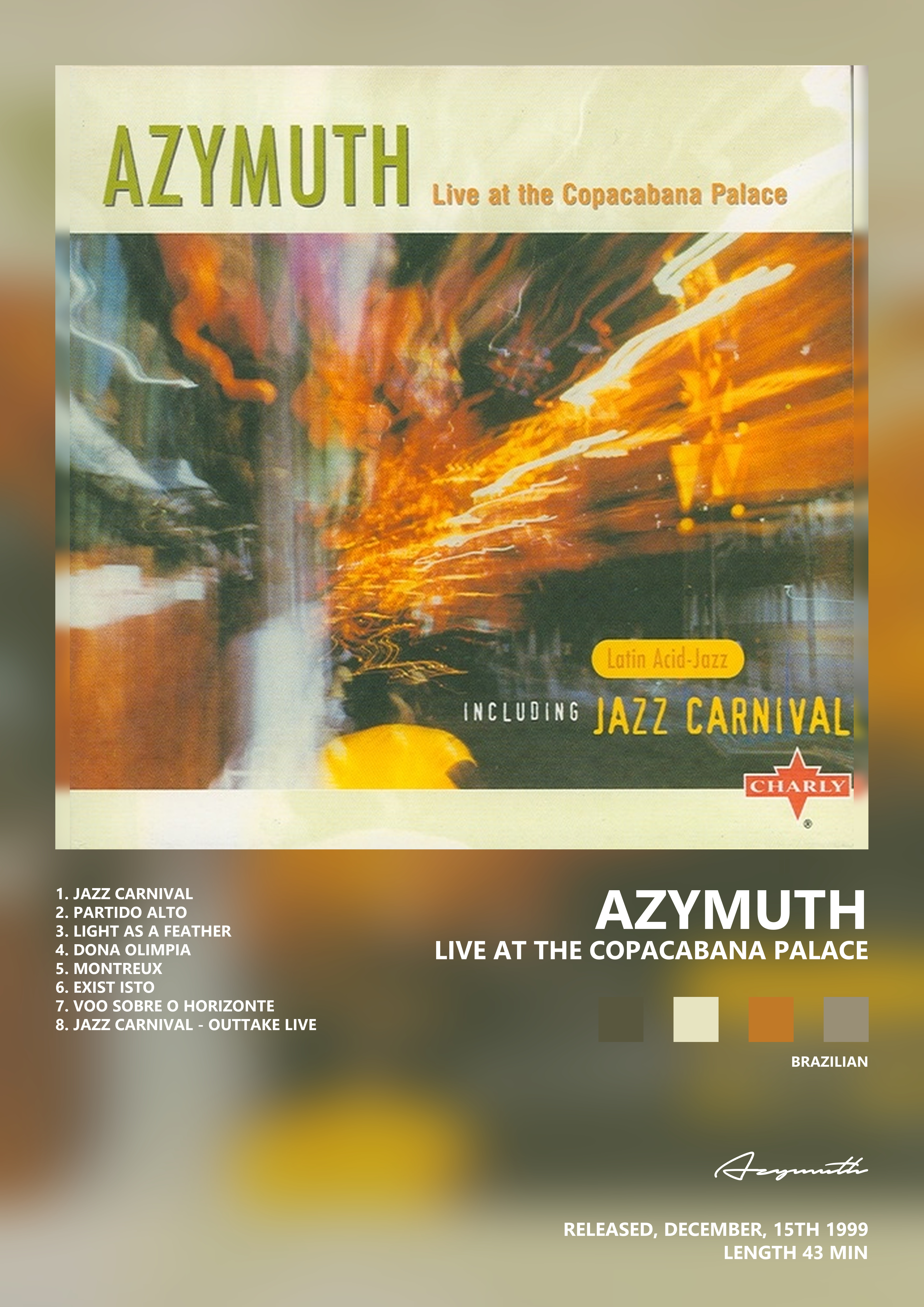 Music poster: Azymuth - Live at the Copacabana Palace