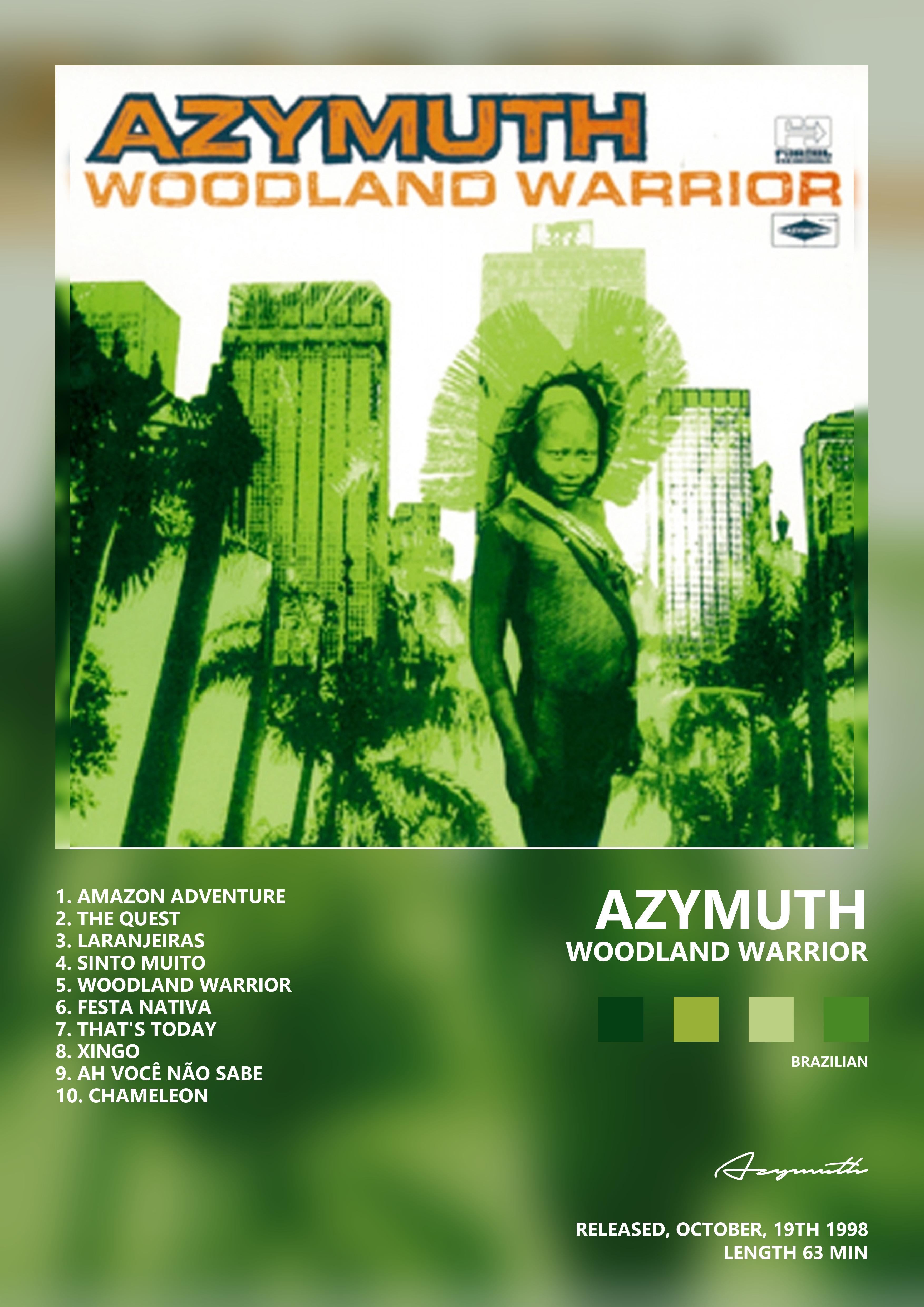 Music poster: Azymuth - Woodland Warrior