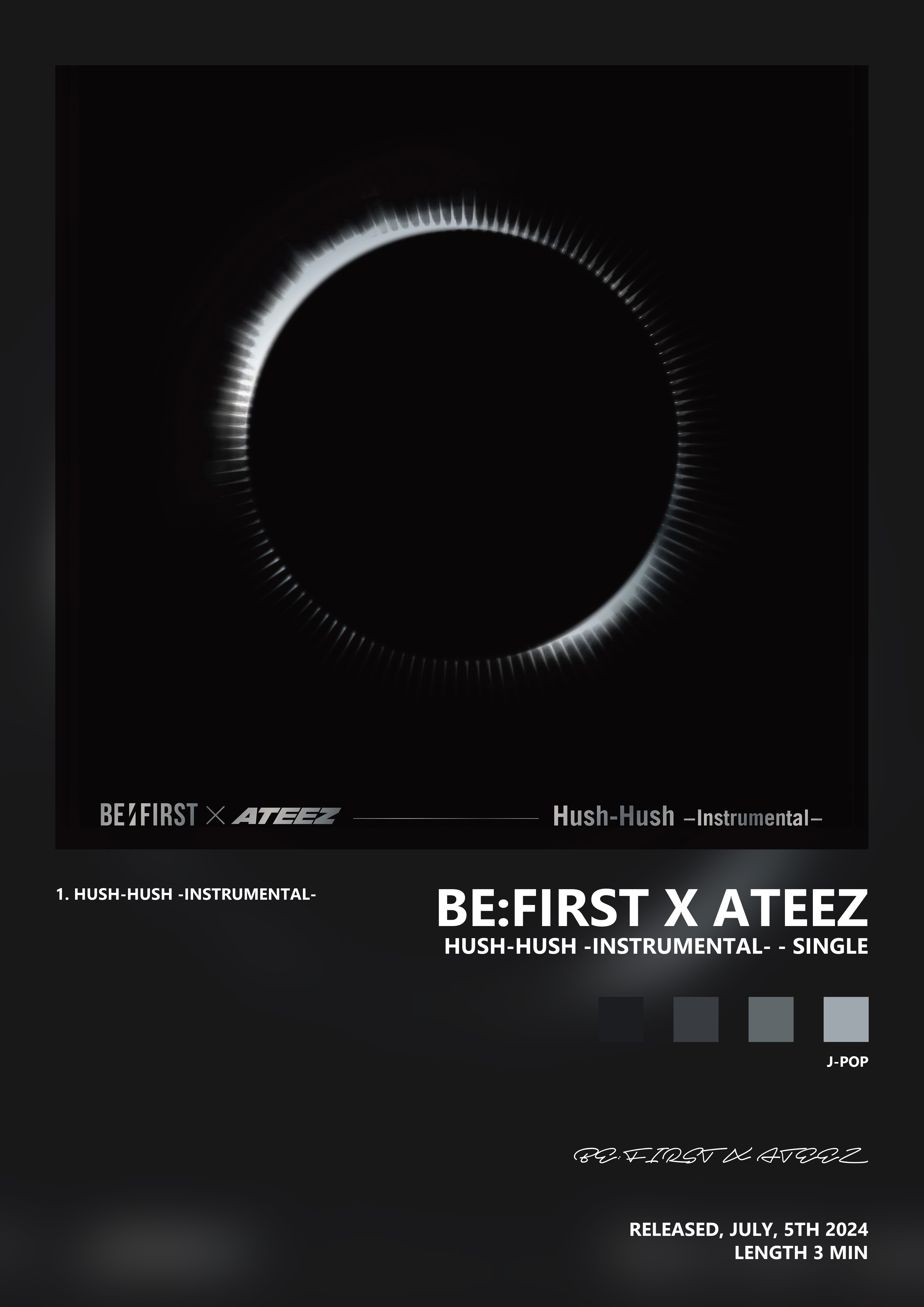 Music poster: BEFIRST X ATEEZ - Hush-Hush -Instrumental- - Single