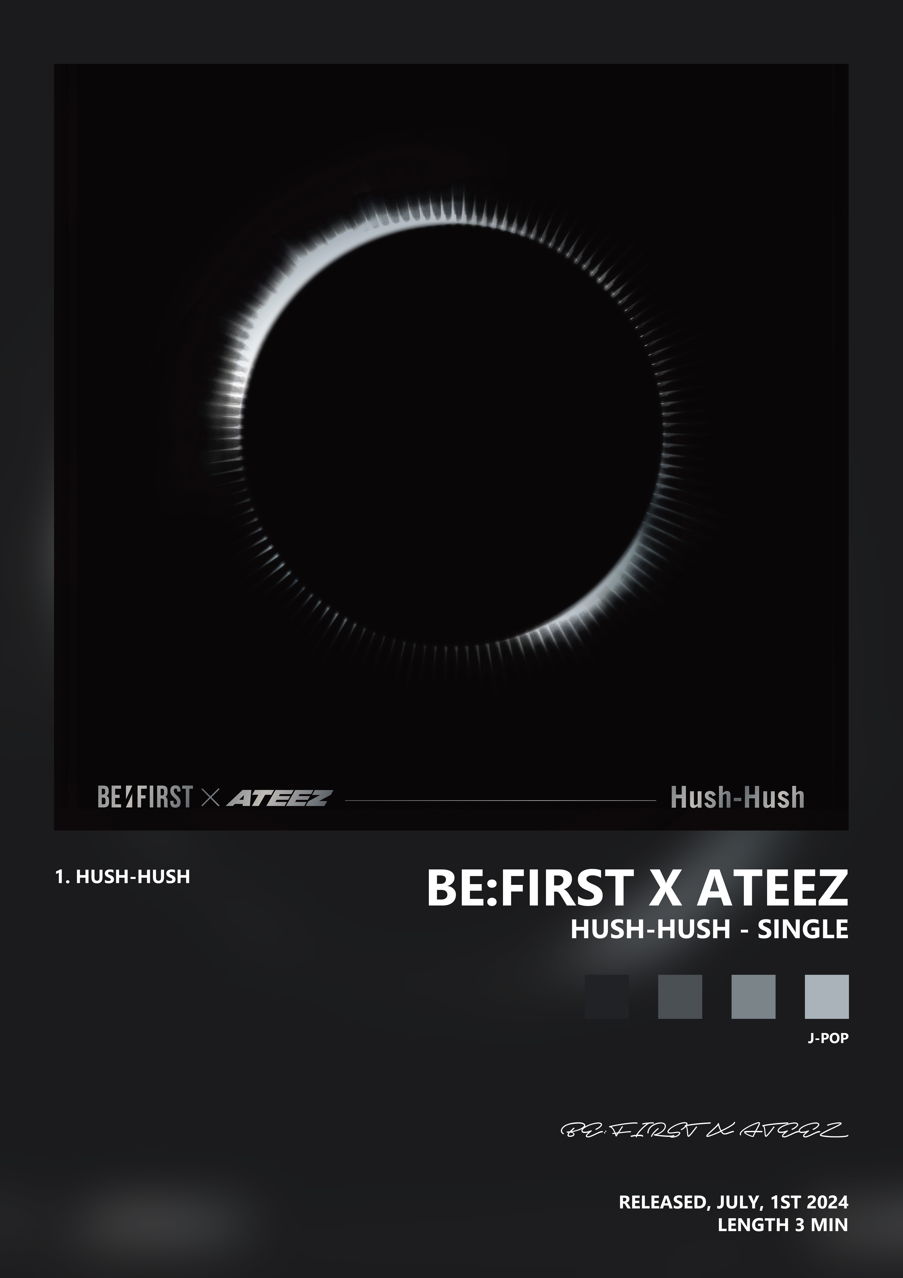 Music poster: BEFIRST X ATEEZ - Hush-Hush - Single