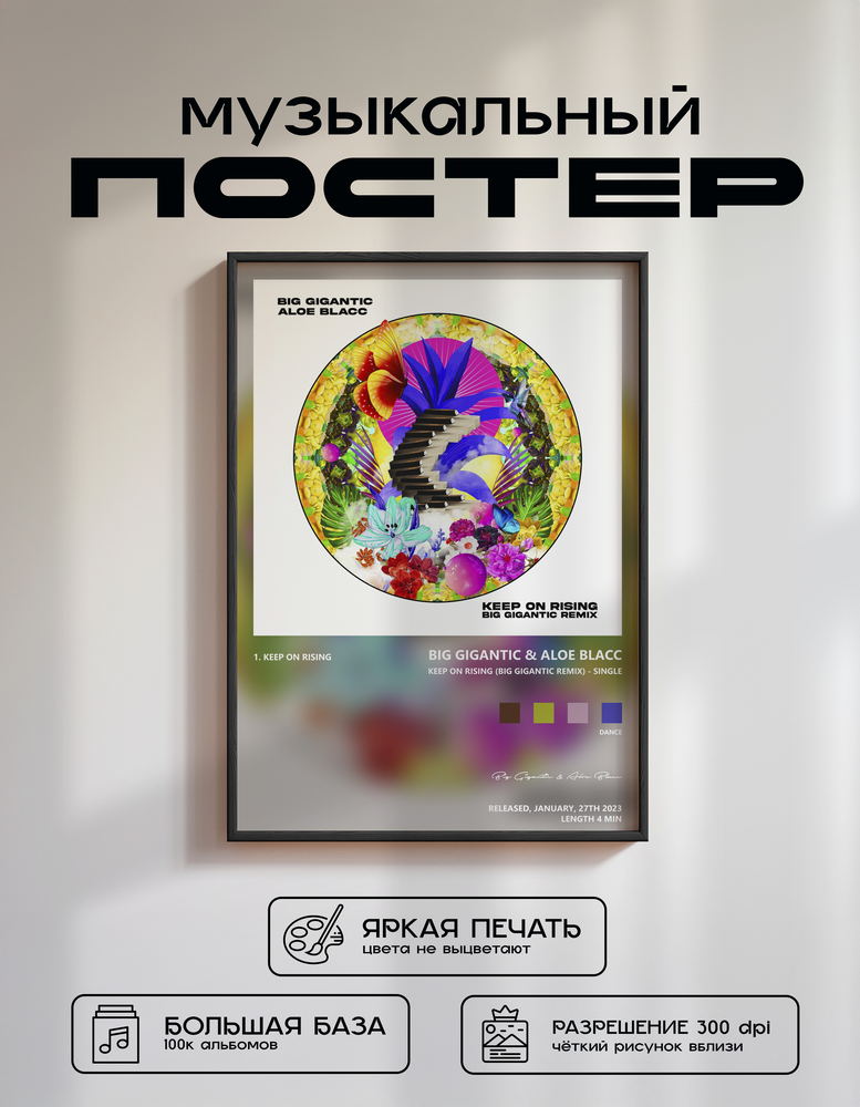Music poster: Big Gigantic Aloe Blacc - Keep On Rising Big Gigantic Remix - Single