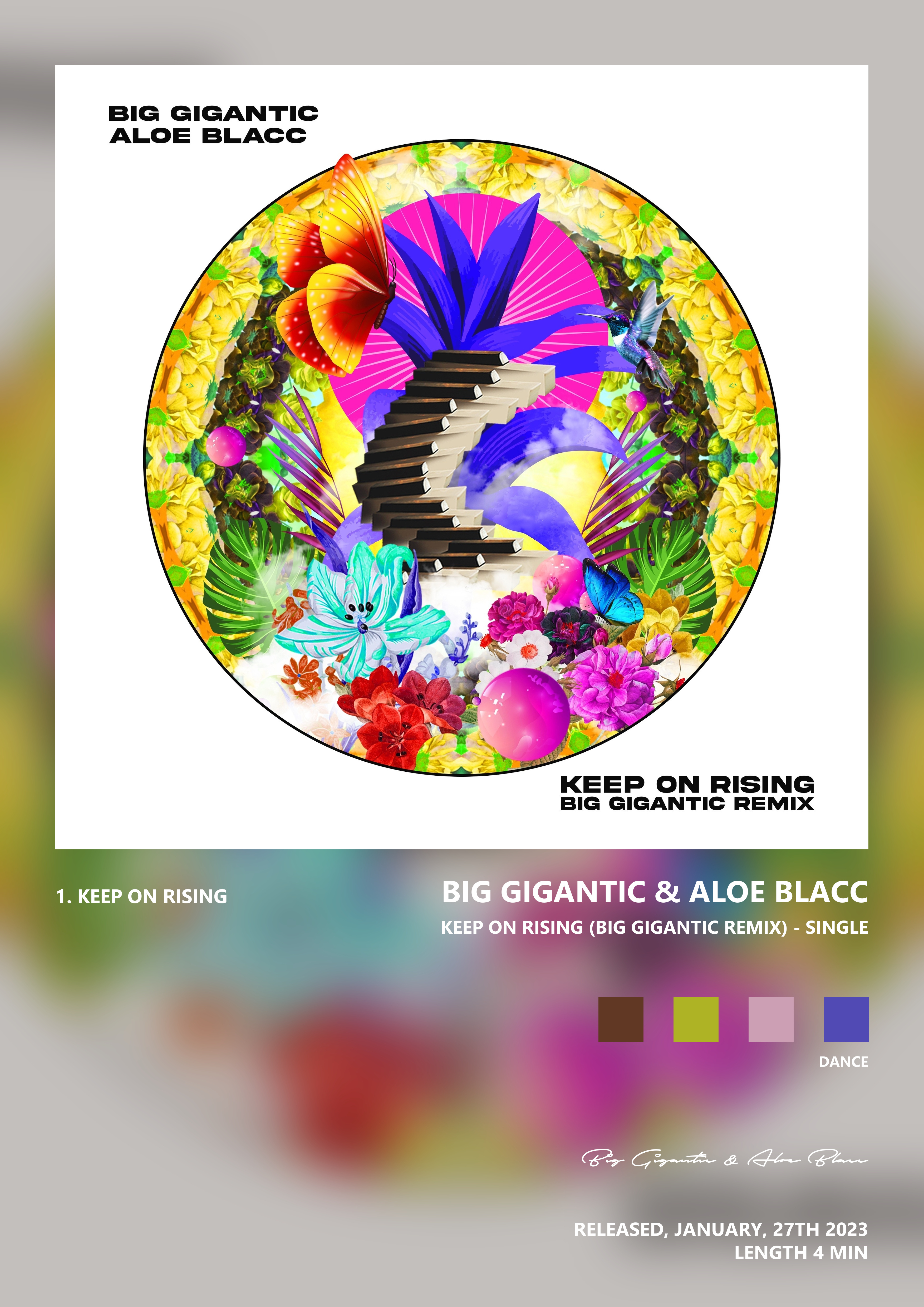 Music poster: Big Gigantic Aloe Blacc - Keep On Rising Big Gigantic Remix - Single