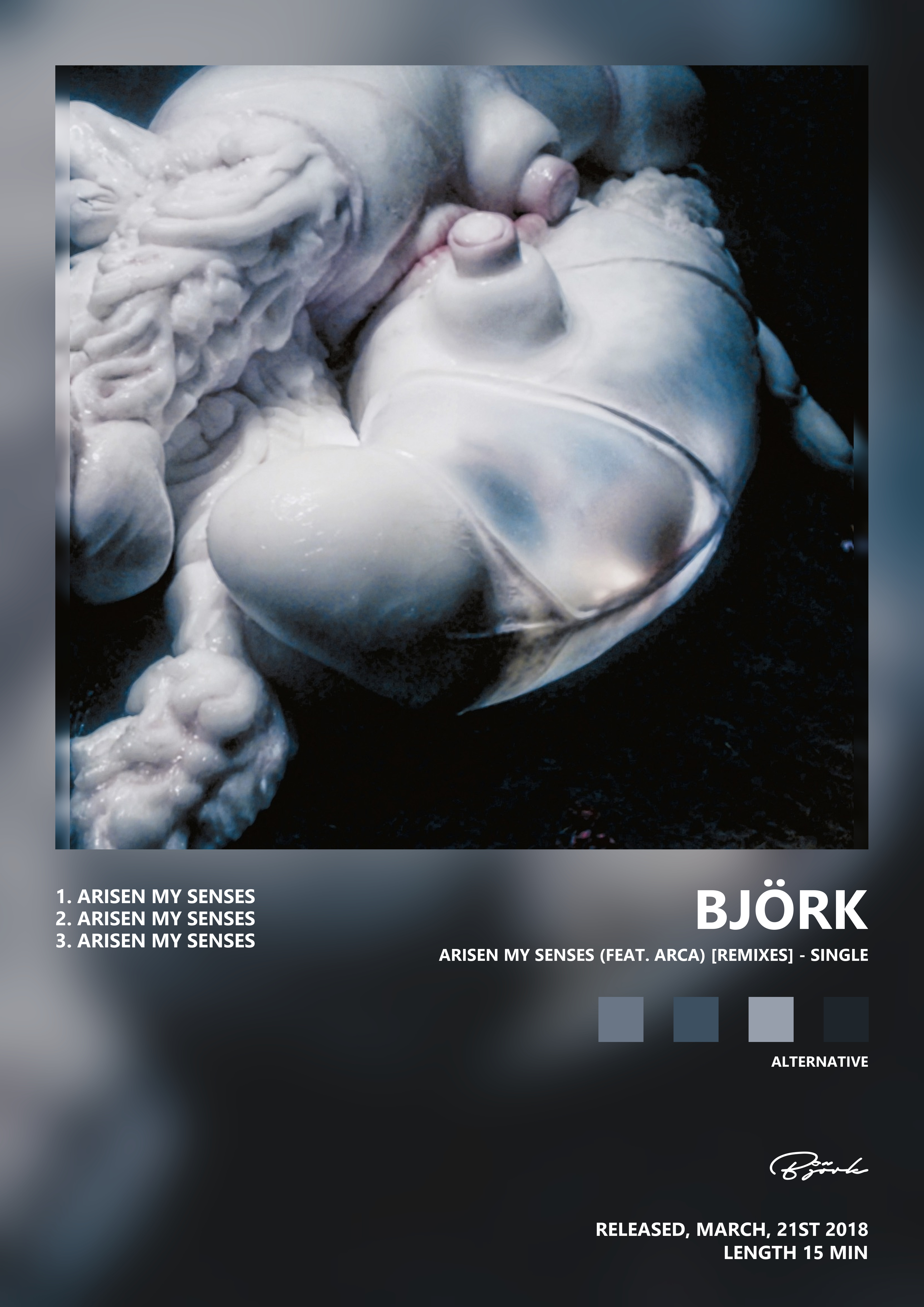 Music poster: Björk - Arisen My Senses feat Arca Remixes - Single