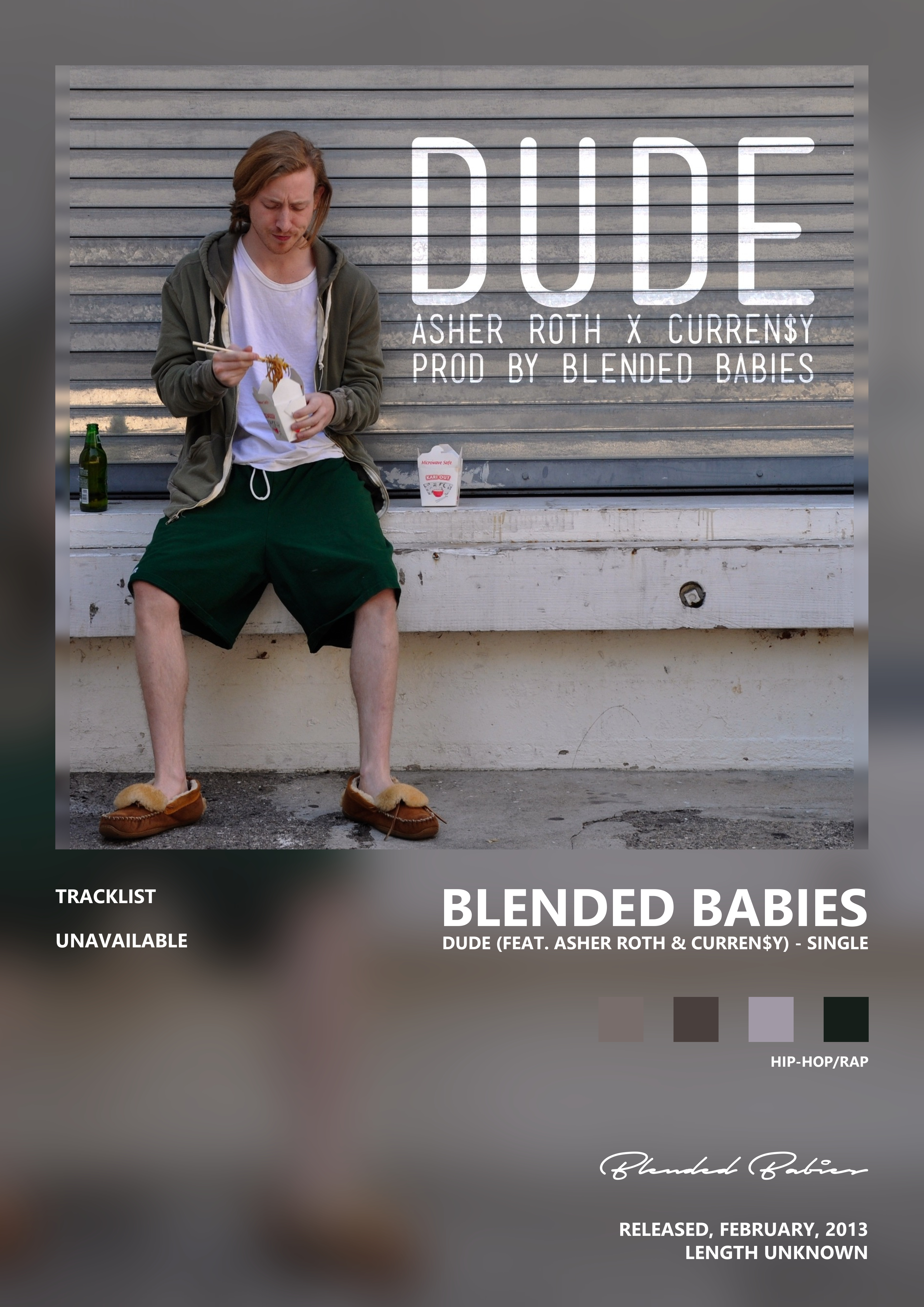 Music poster: Blended Babies - Dude feat Asher Roth CurrenY - Single