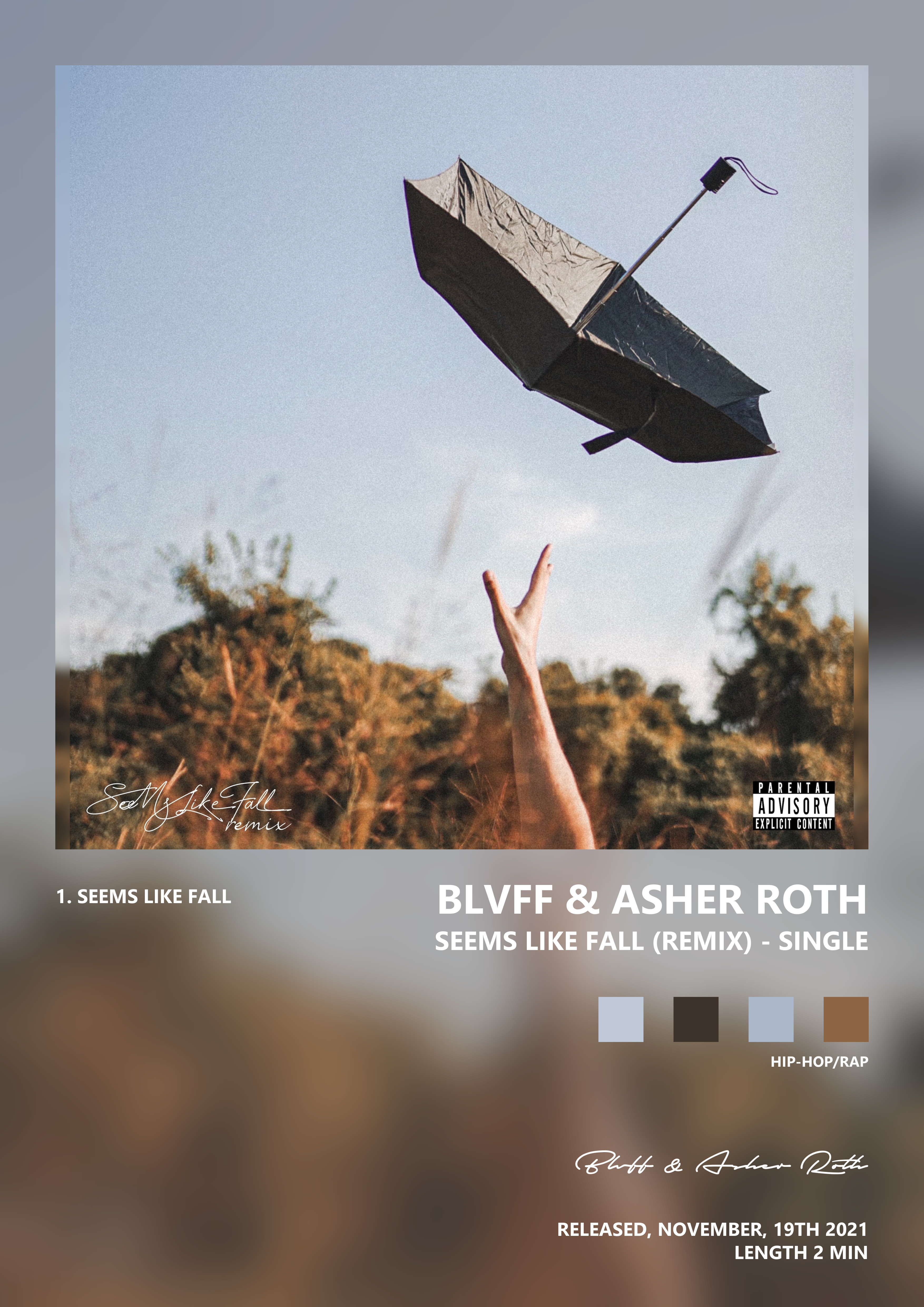 Music poster: Blvff Asher Roth - Seems Like Fall Remix - Single