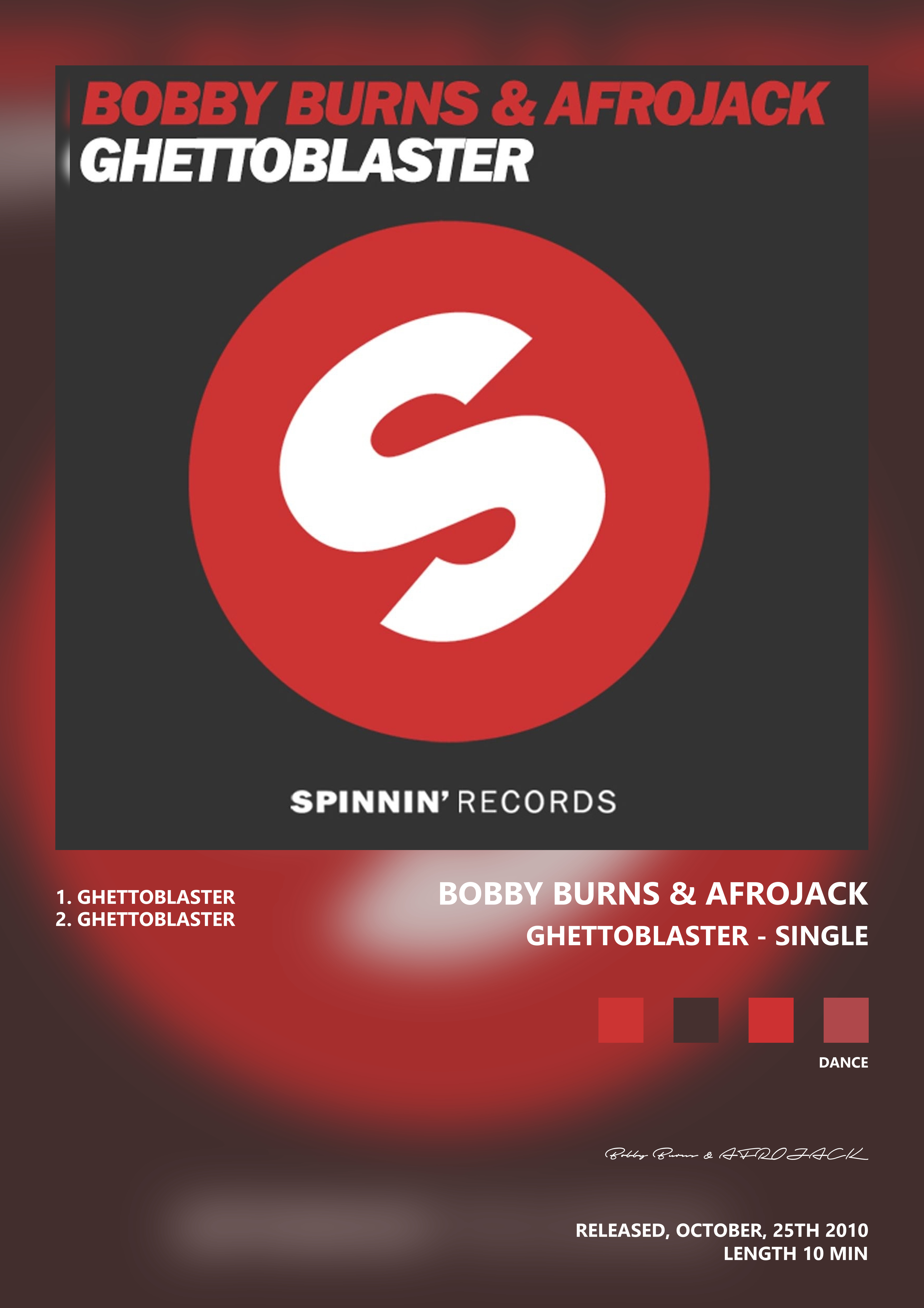 Music poster: Bobby Burns AFROJACK - Ghettoblaster - Single