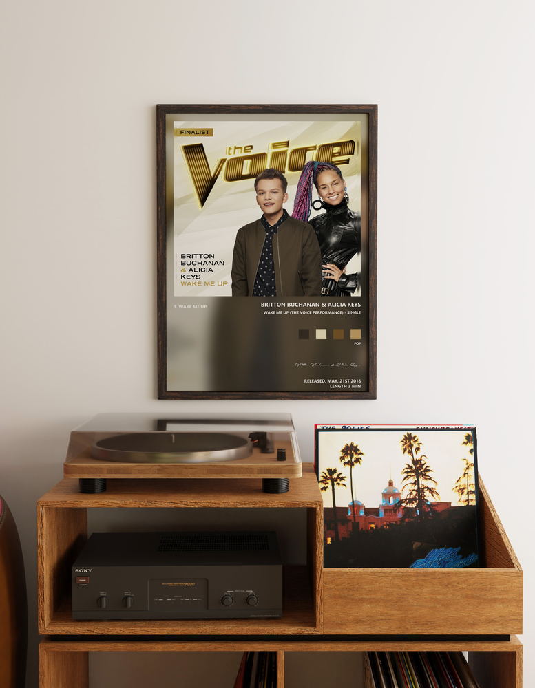 Music poster: Britton Buchanan Alicia Keys - Wake Me Up The Voice Performance - Single