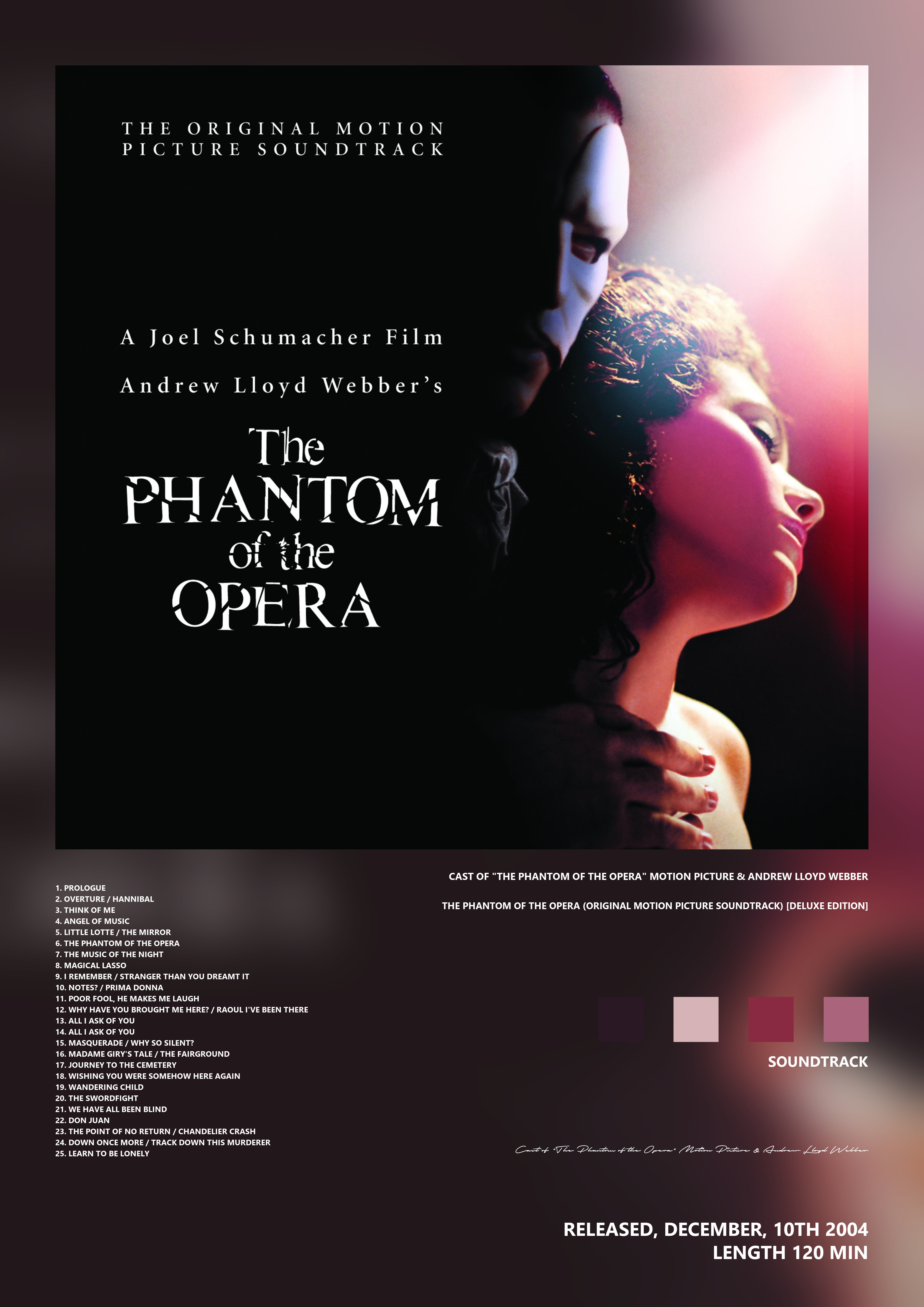 Music poster: Cast of The Phantom of the Opera Motion Picture Andrew Lloyd Webber - The Phantom of the Opera Original Motion Picture S