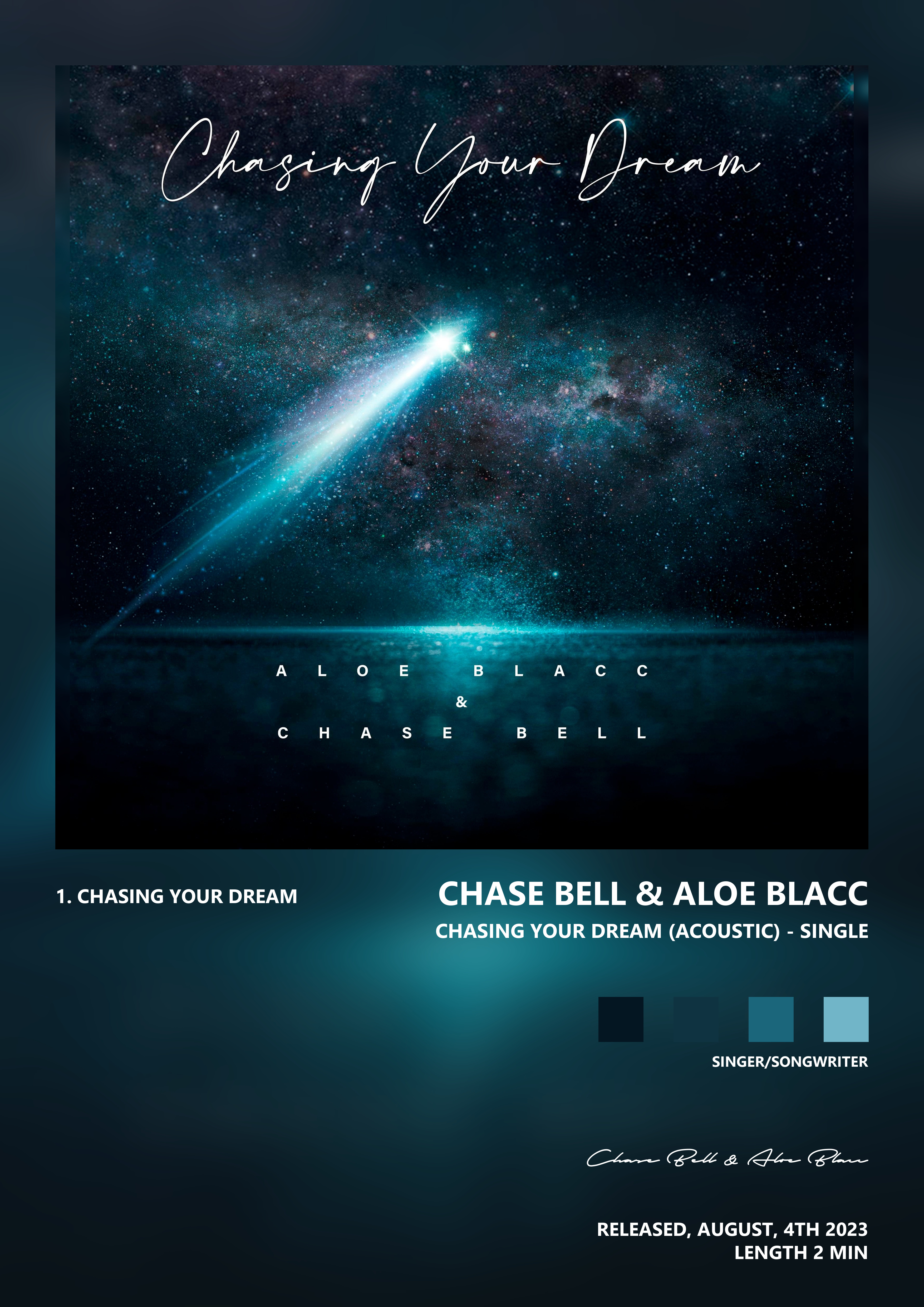 Music poster: Chase Bell Aloe Blacc - Chasing Your Dream Acoustic - Single