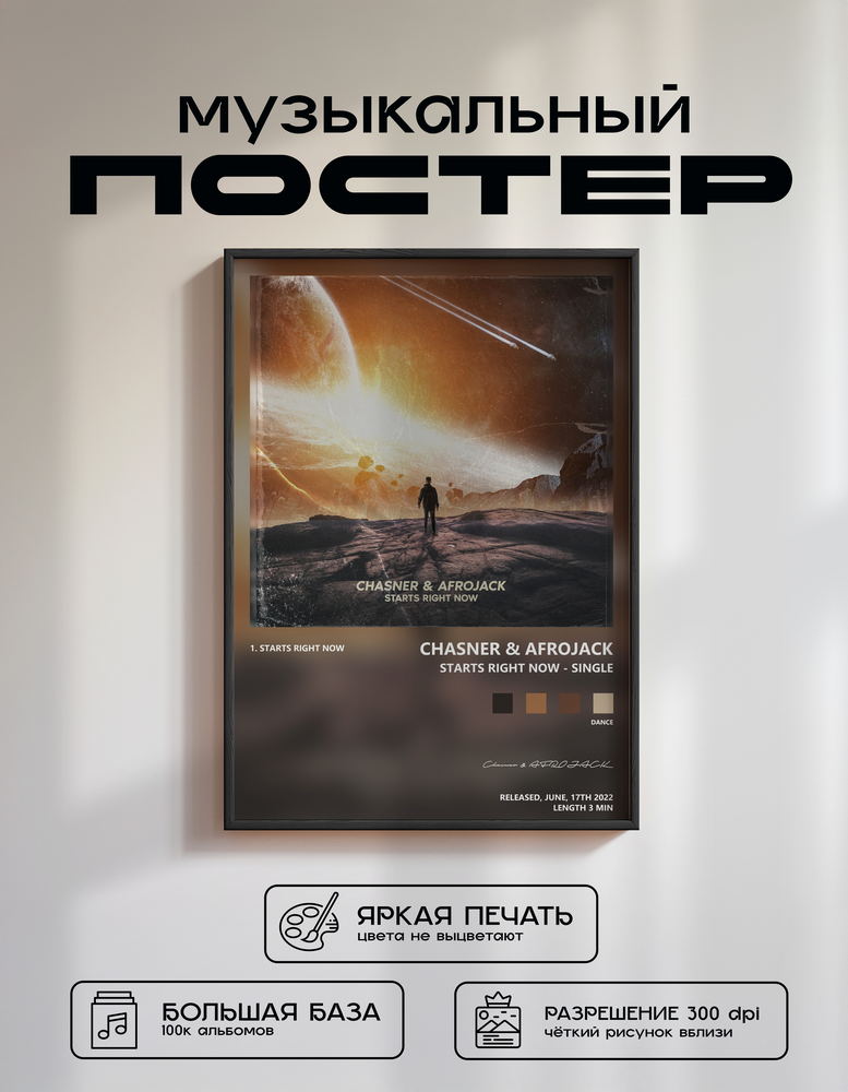 Music poster: Chasner AFROJACK - Starts Right Now - Single