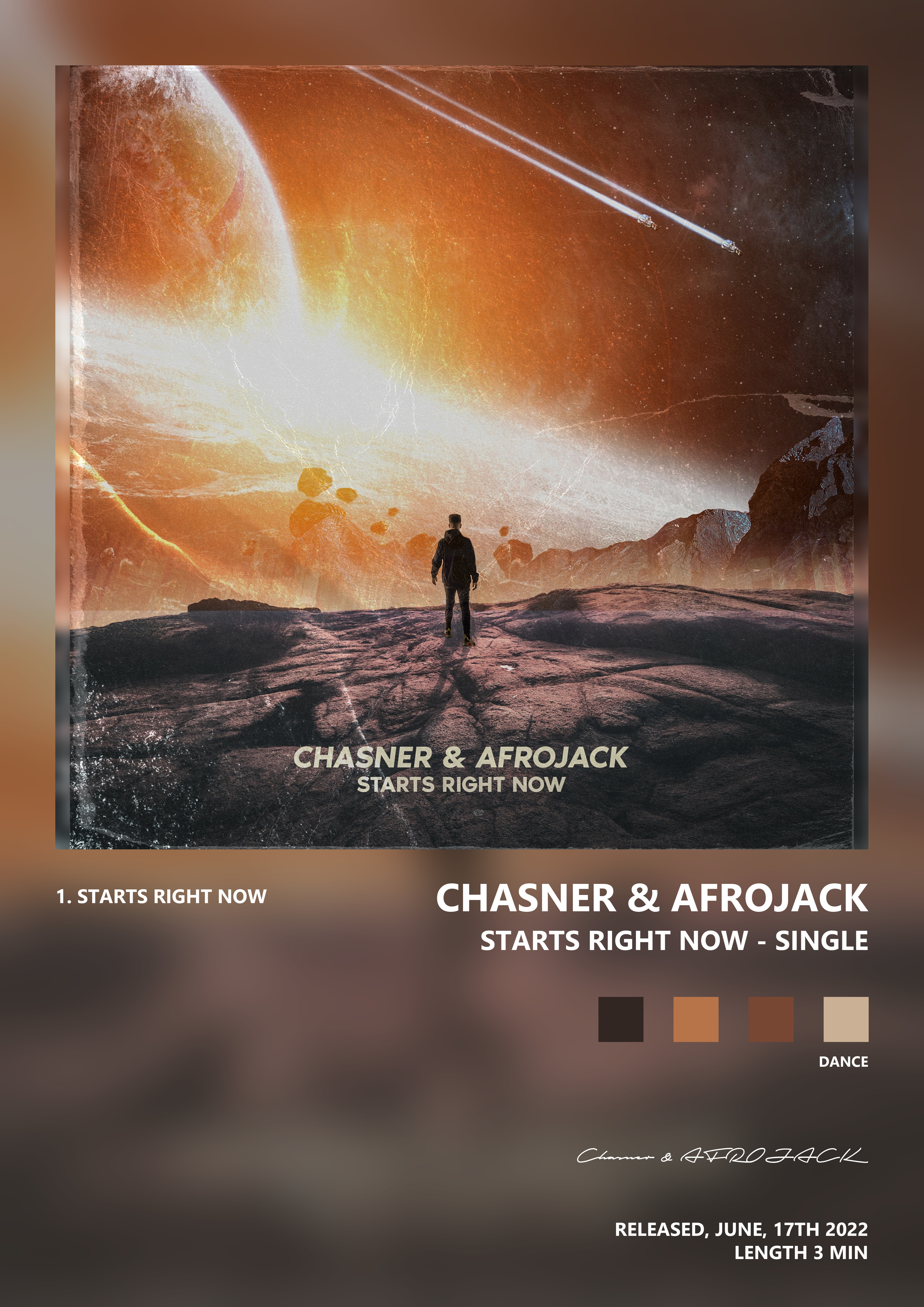 Music poster: Chasner AFROJACK - Starts Right Now - Single
