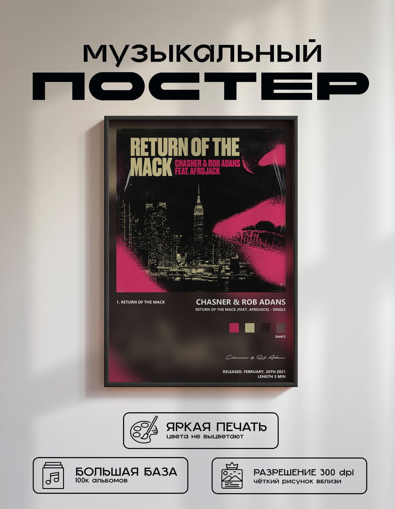 Music poster: Chasner Rob Adans - Return of the Mack feat Afrojack - Single