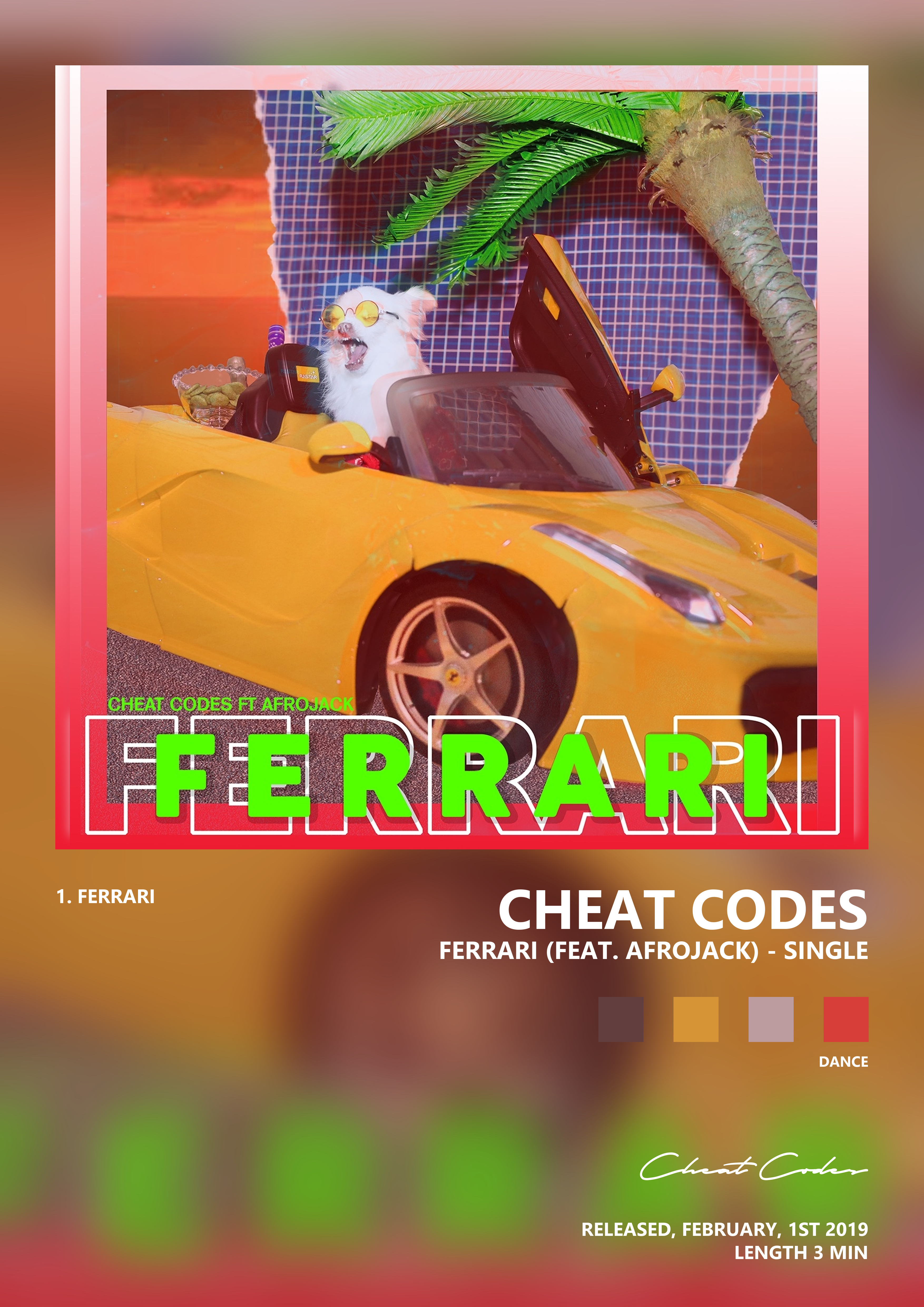 Music poster: Cheat Codes - Ferrari feat Afrojack - Single