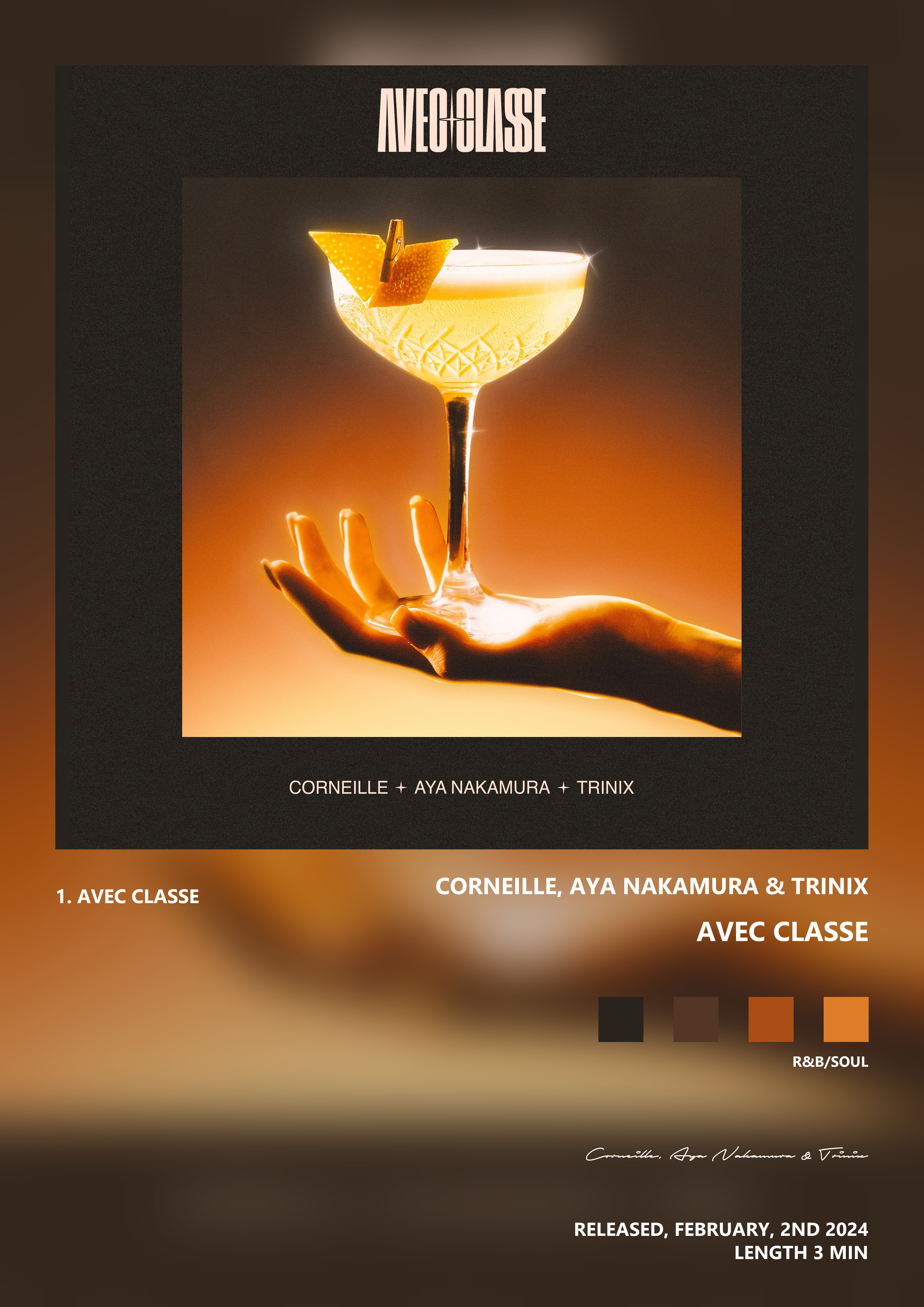 Music poster: Corneille Aya Nakamura Trinix - Avec classe