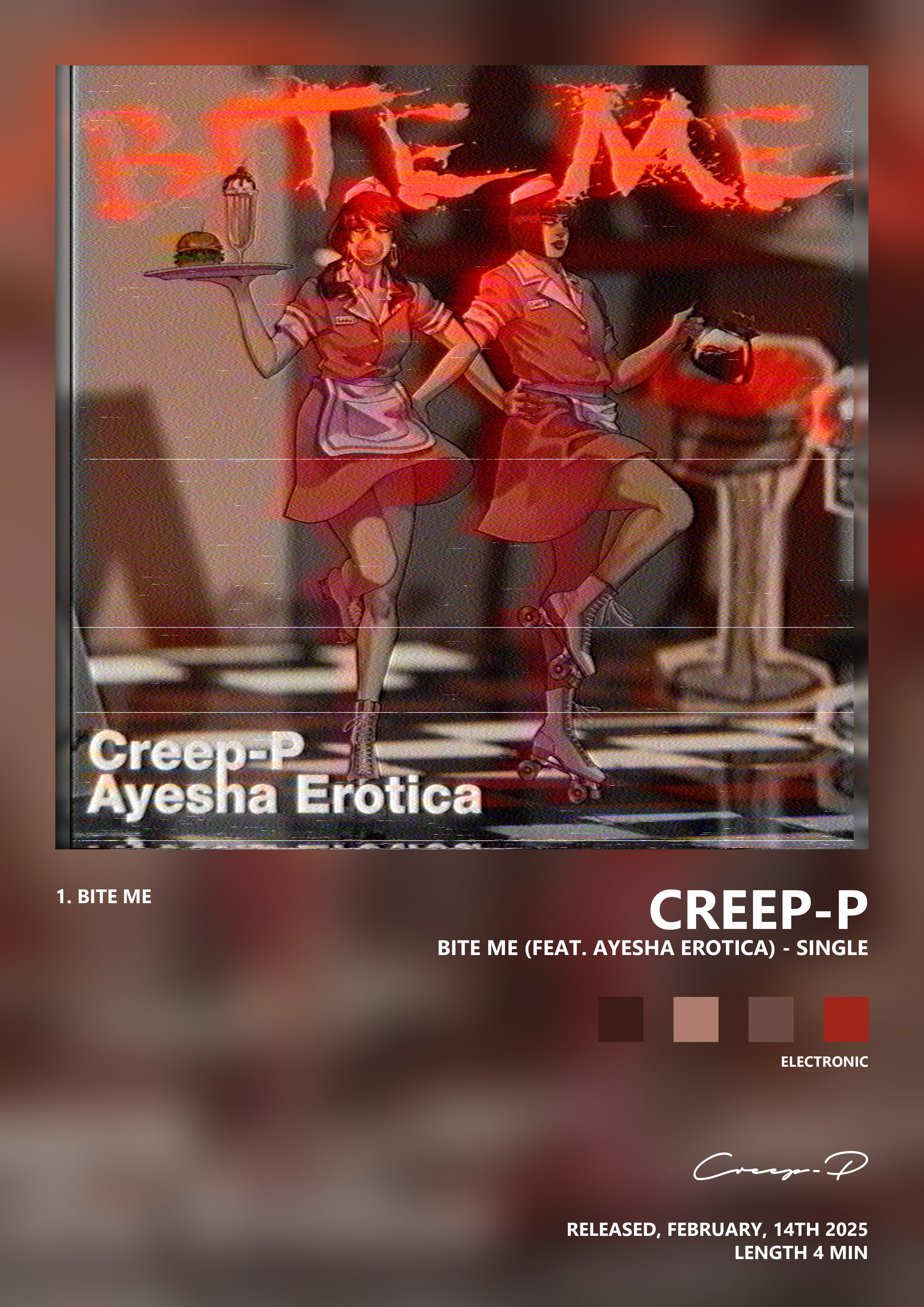Music poster: Creep-P - Bite Me feat Ayesha Erotica - Single