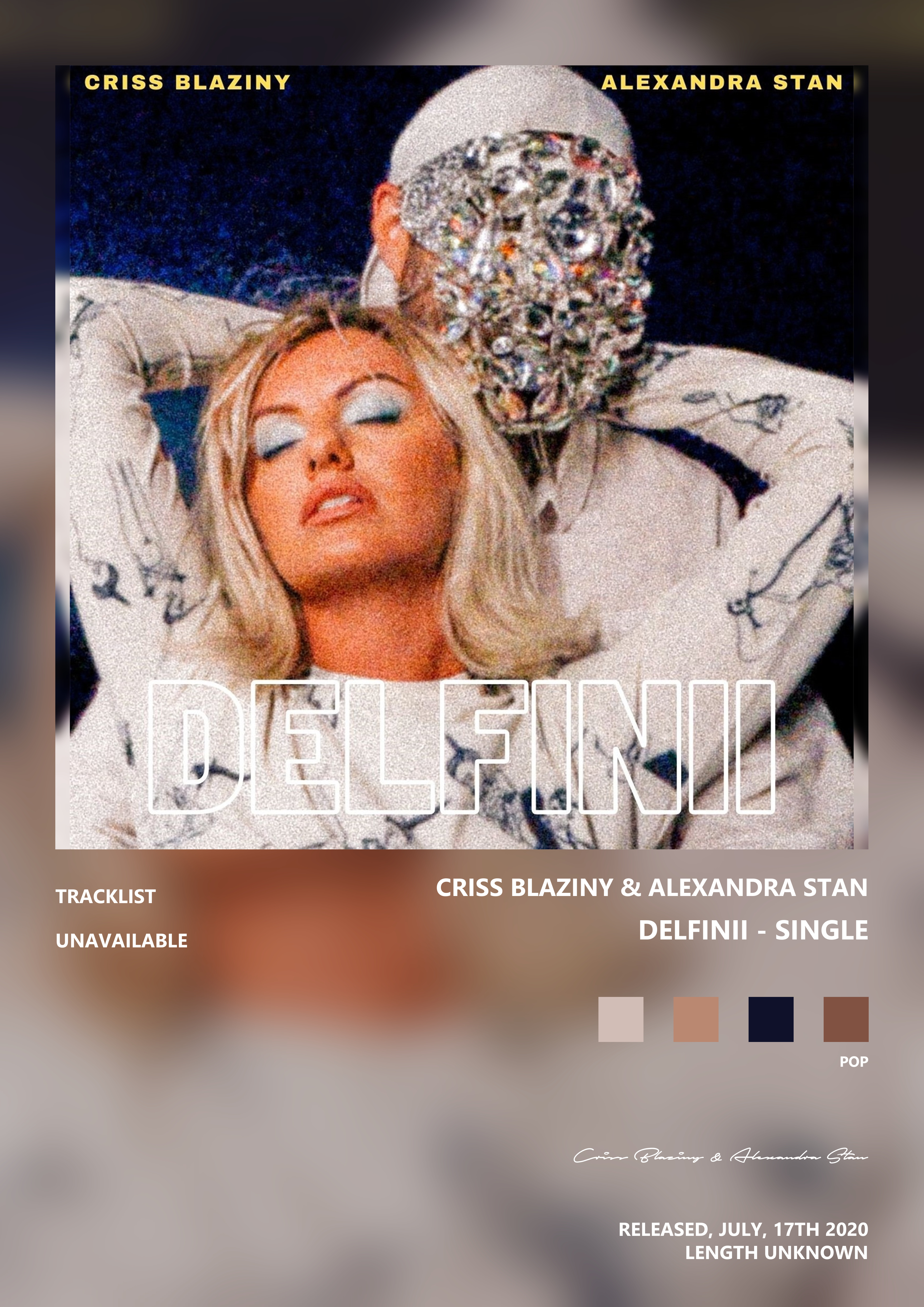 Music poster: Criss Blaziny Alexandra Stan - Delfinii - Single