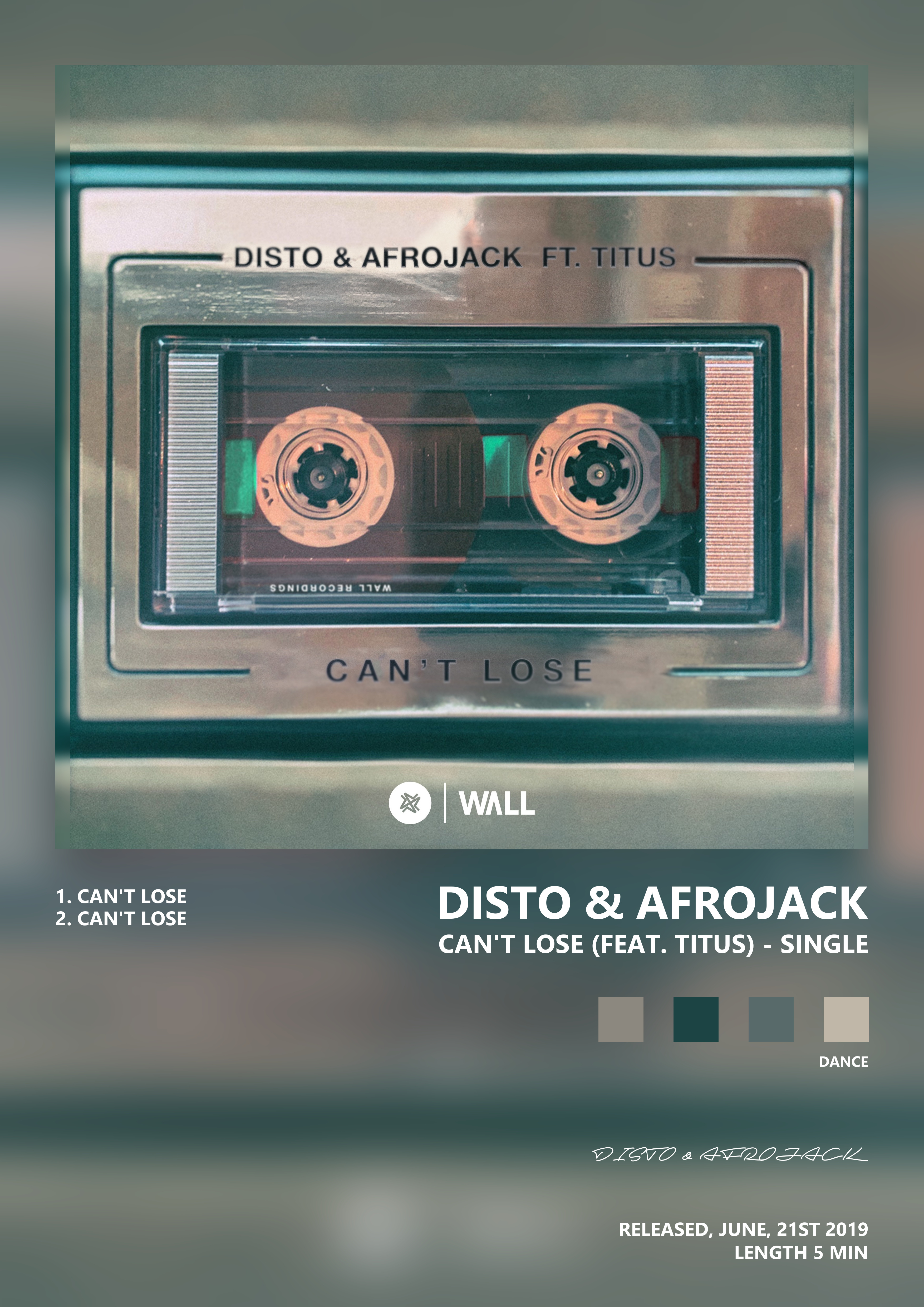 Music poster: DISTO AFROJACK - Cant Lose feat Titus - Single