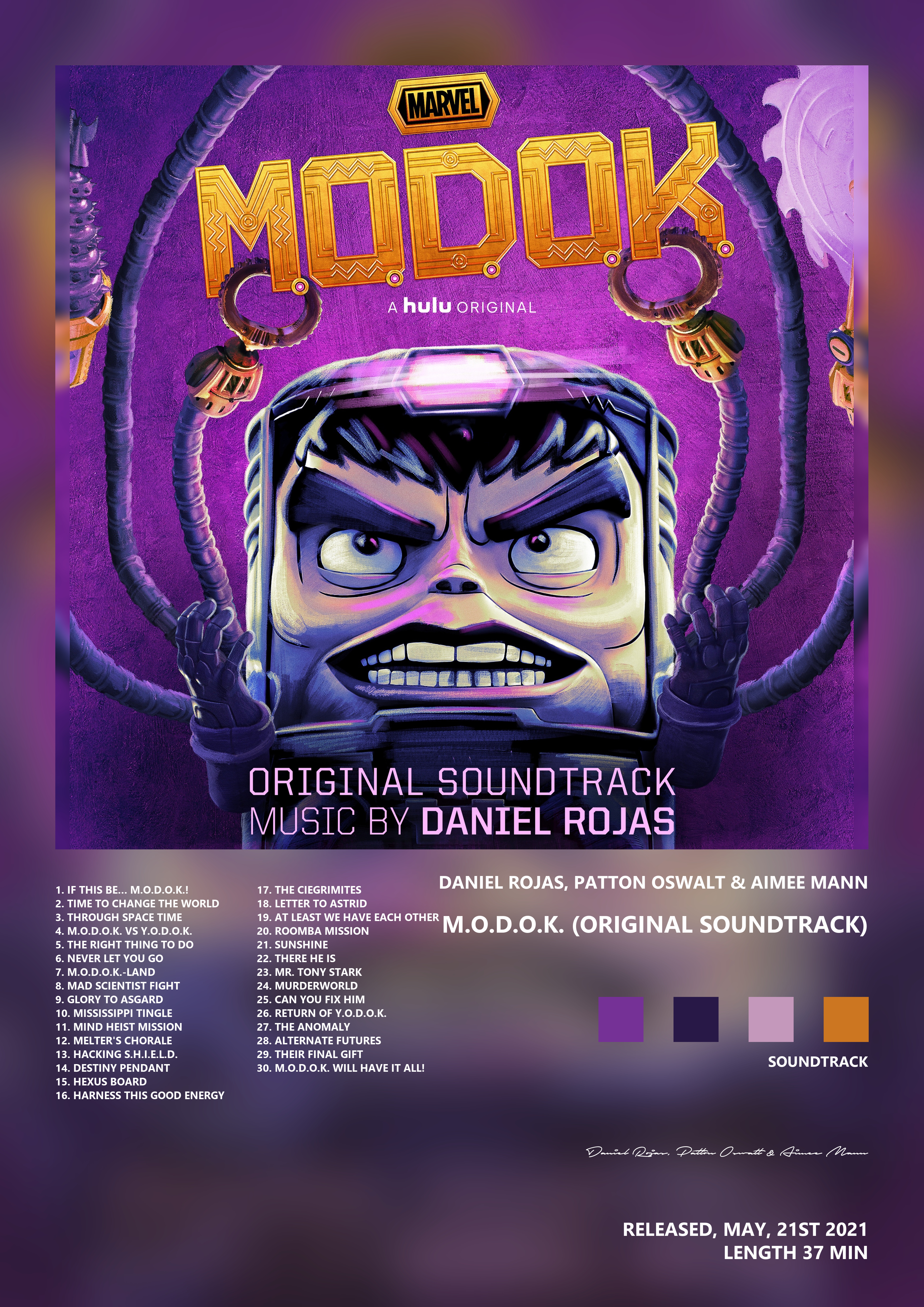 Music poster: Daniel Rojas Patton Oswalt Aimee Mann - MODOK Original Soundtrack