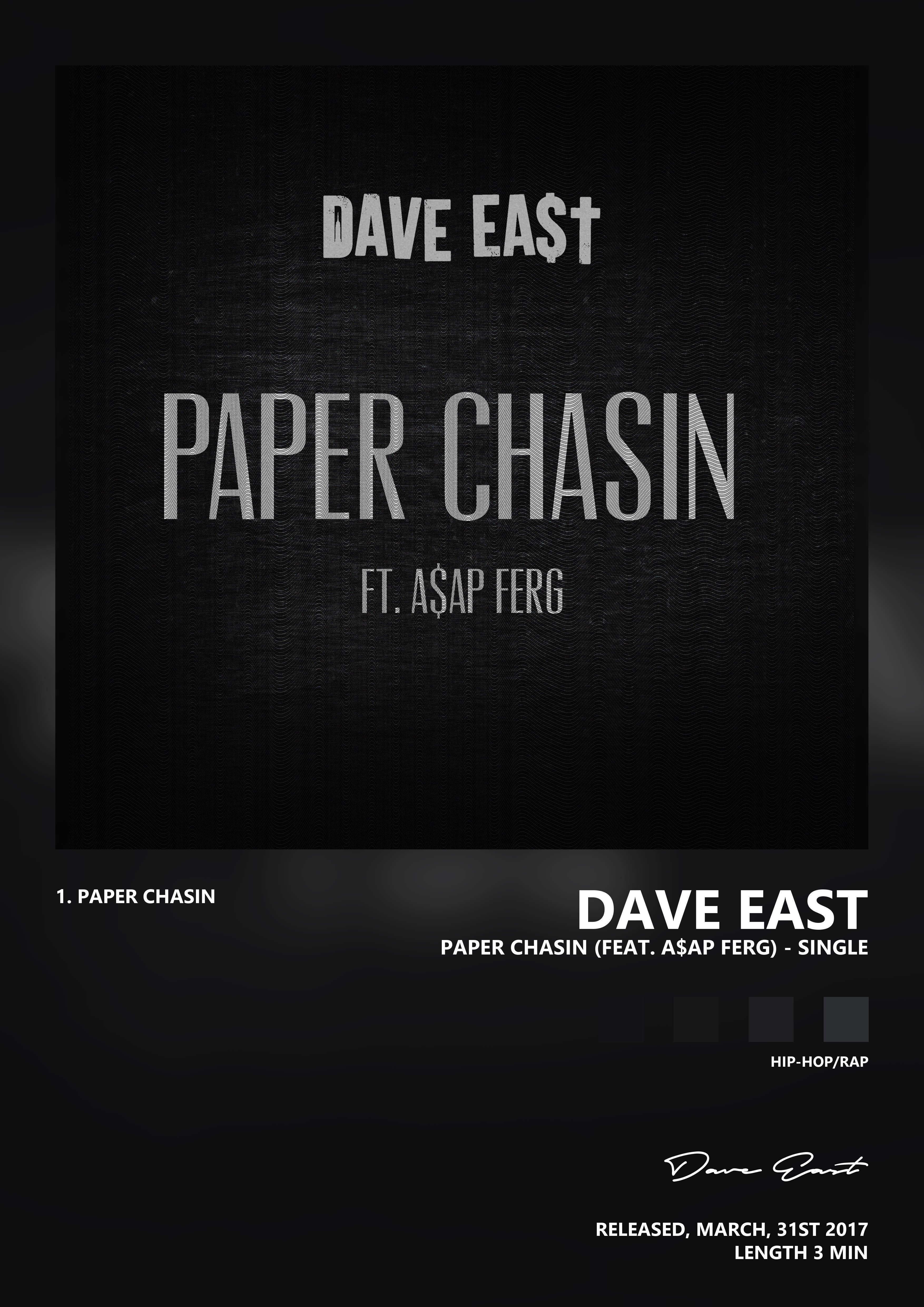 Music poster: Dave East - Paper Chasin feat AAP Ferg - Single
