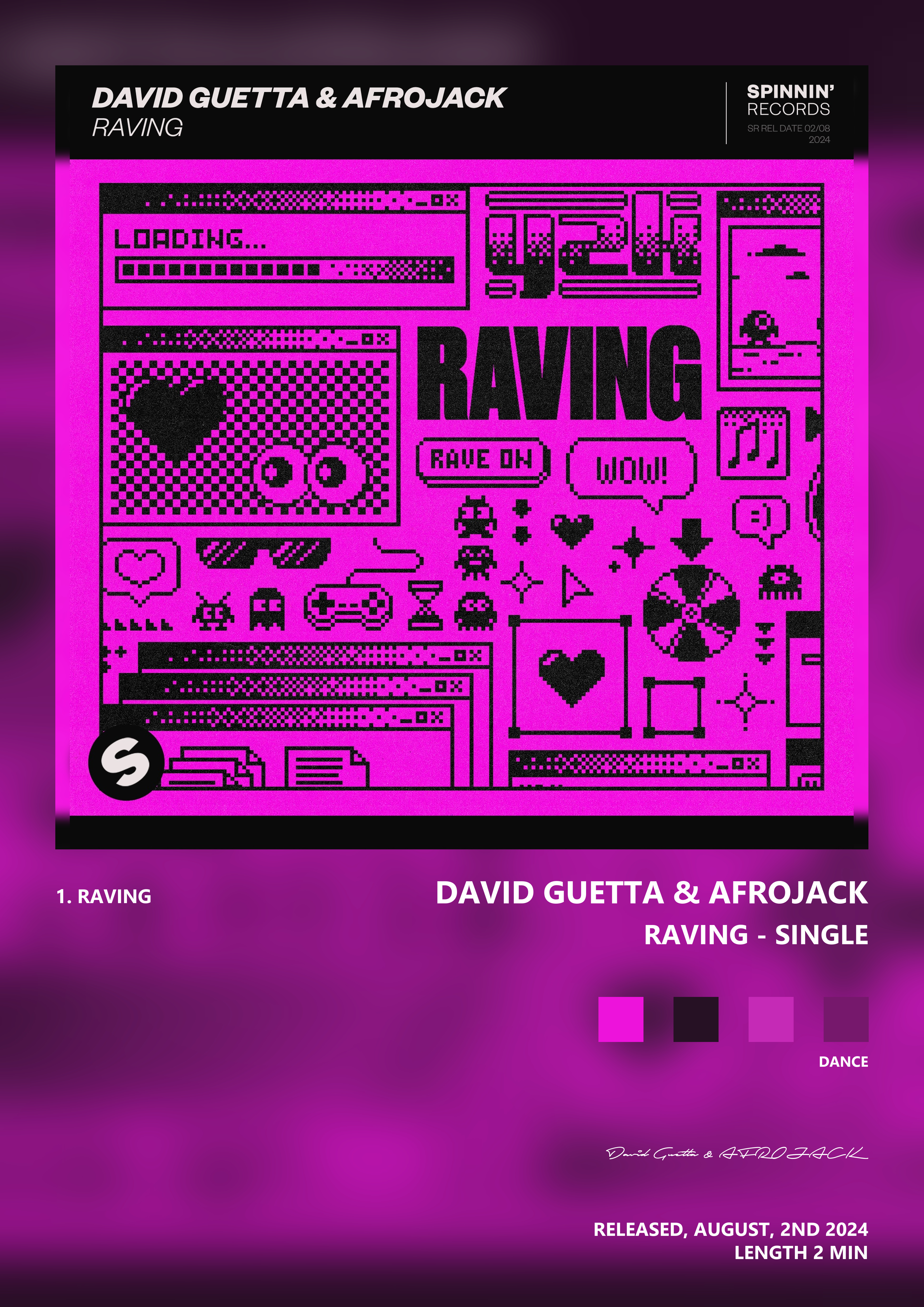 Music poster: David Guetta AFROJACK - Raving - Single