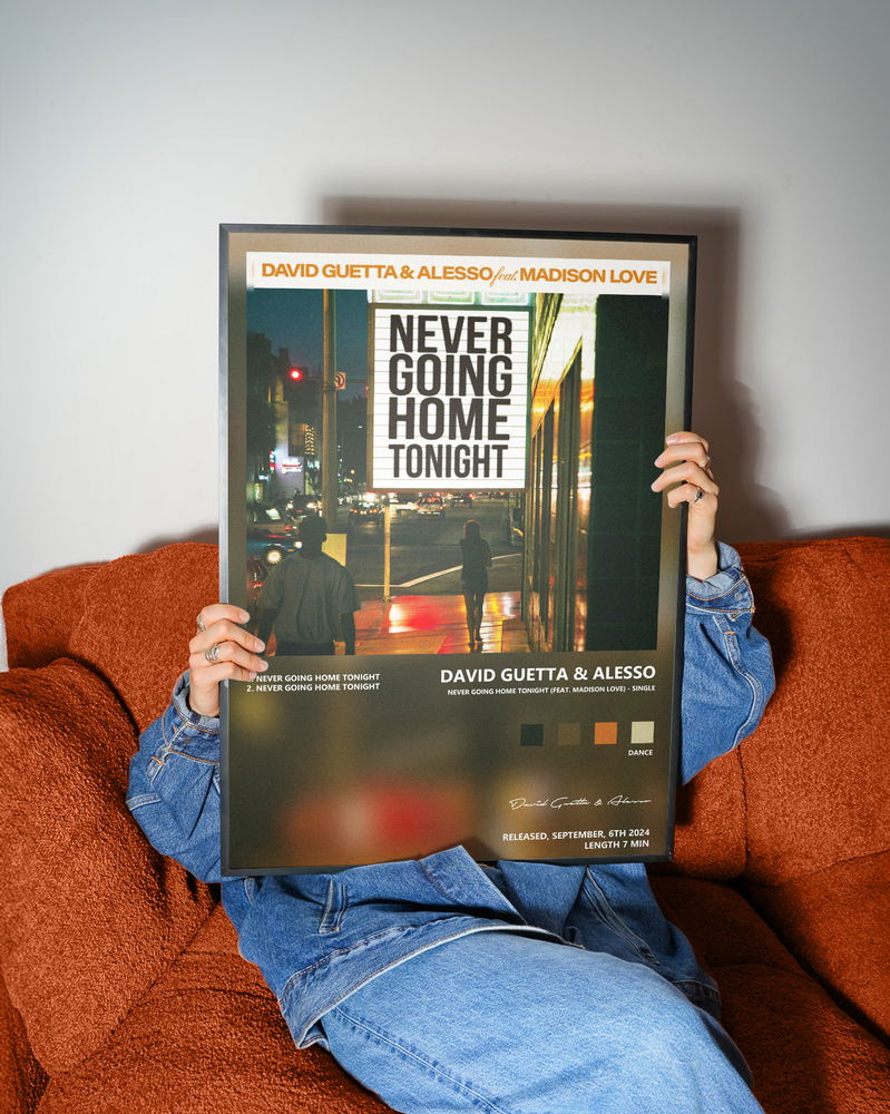 Music poster: David Guetta Alesso - Never Going Home Tonight feat Madison Love - Single