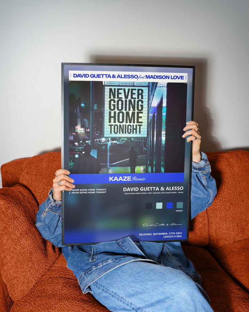 Music poster: David Guetta Alesso - Never Going Home Tonight feat Madison Love KAAZE Remix - Single