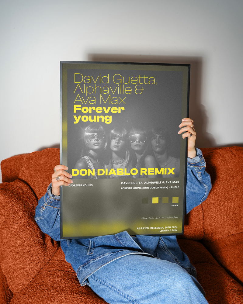 Music poster: David Guetta Alphaville Ava Max - Forever Young Don Diablo Remix - Single