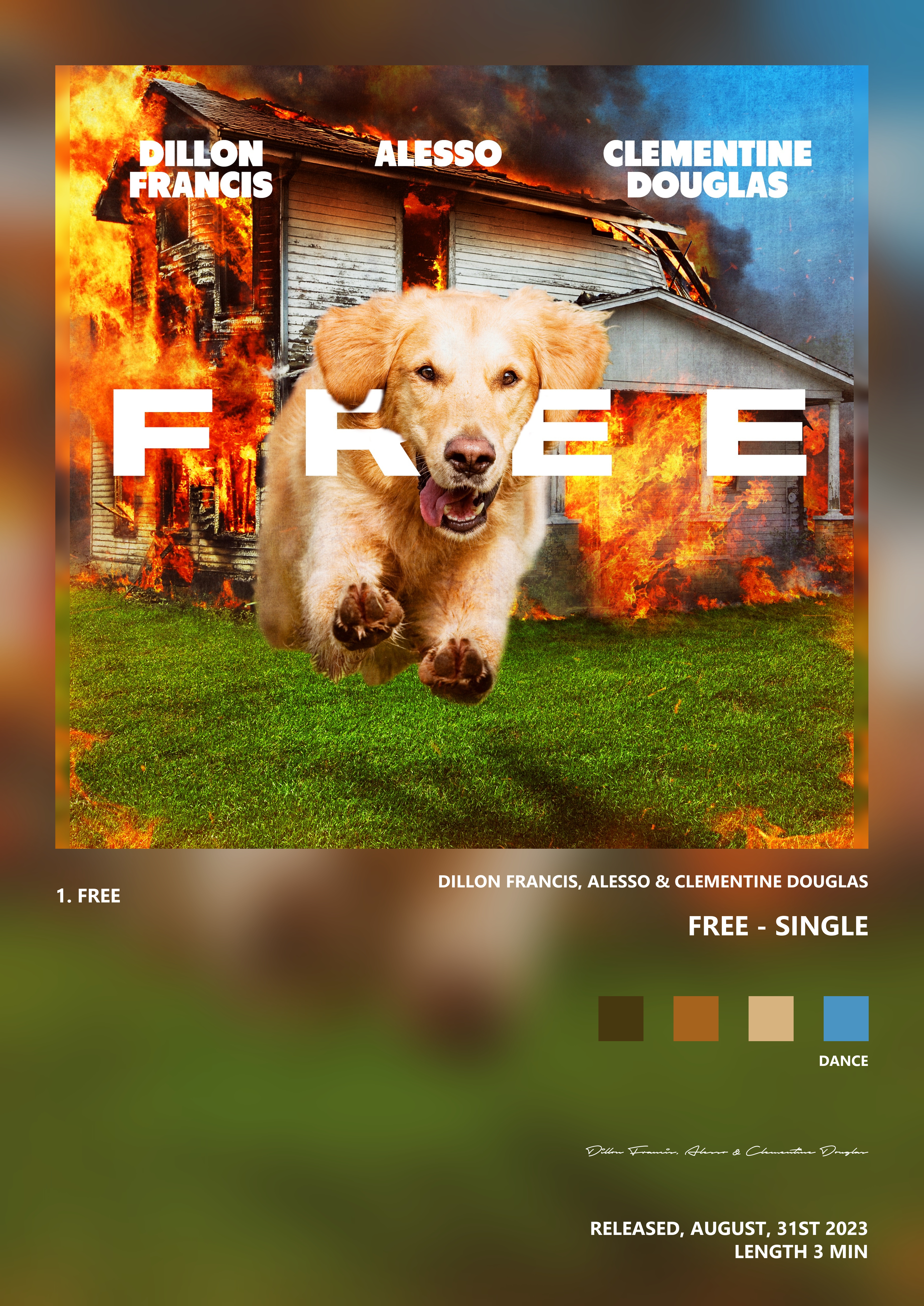 Music poster: Dillon Francis Alesso Clementine Douglas - Free - Single