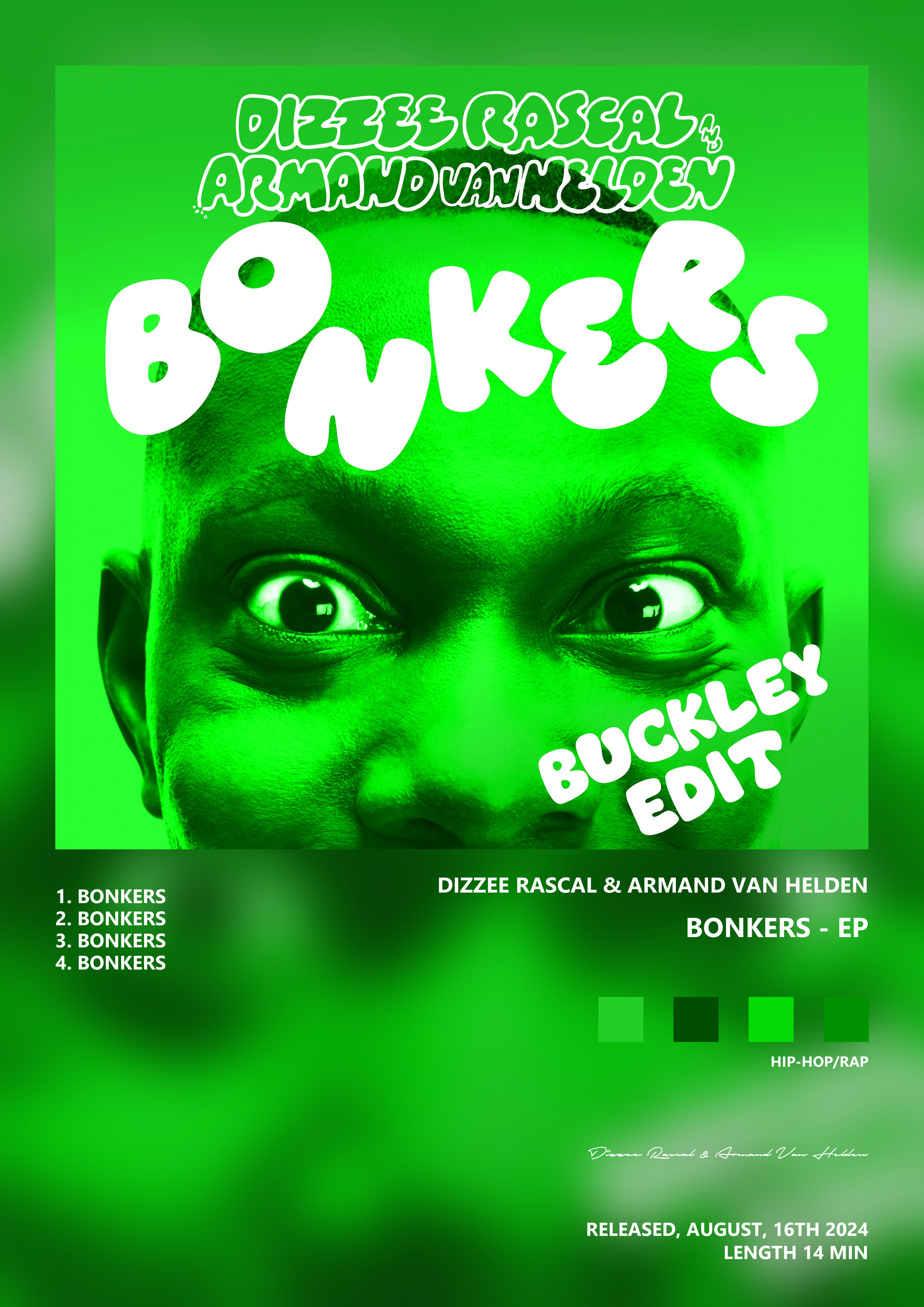 Music poster: Dizzee Rascal Armand Van Helden - BONKERS - EP