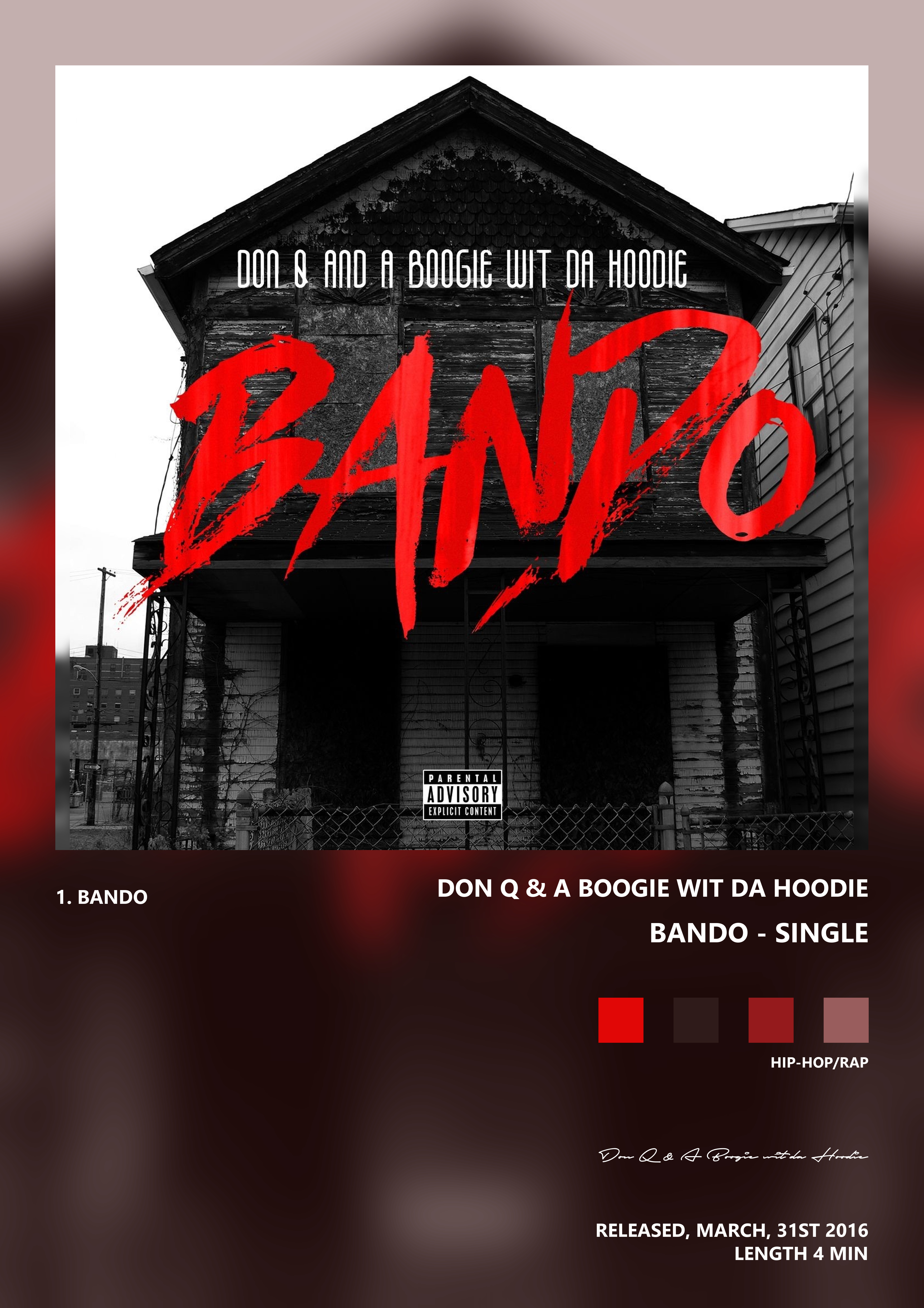 Music poster: Don Q A Boogie wit da Hoodie - Bando - Single