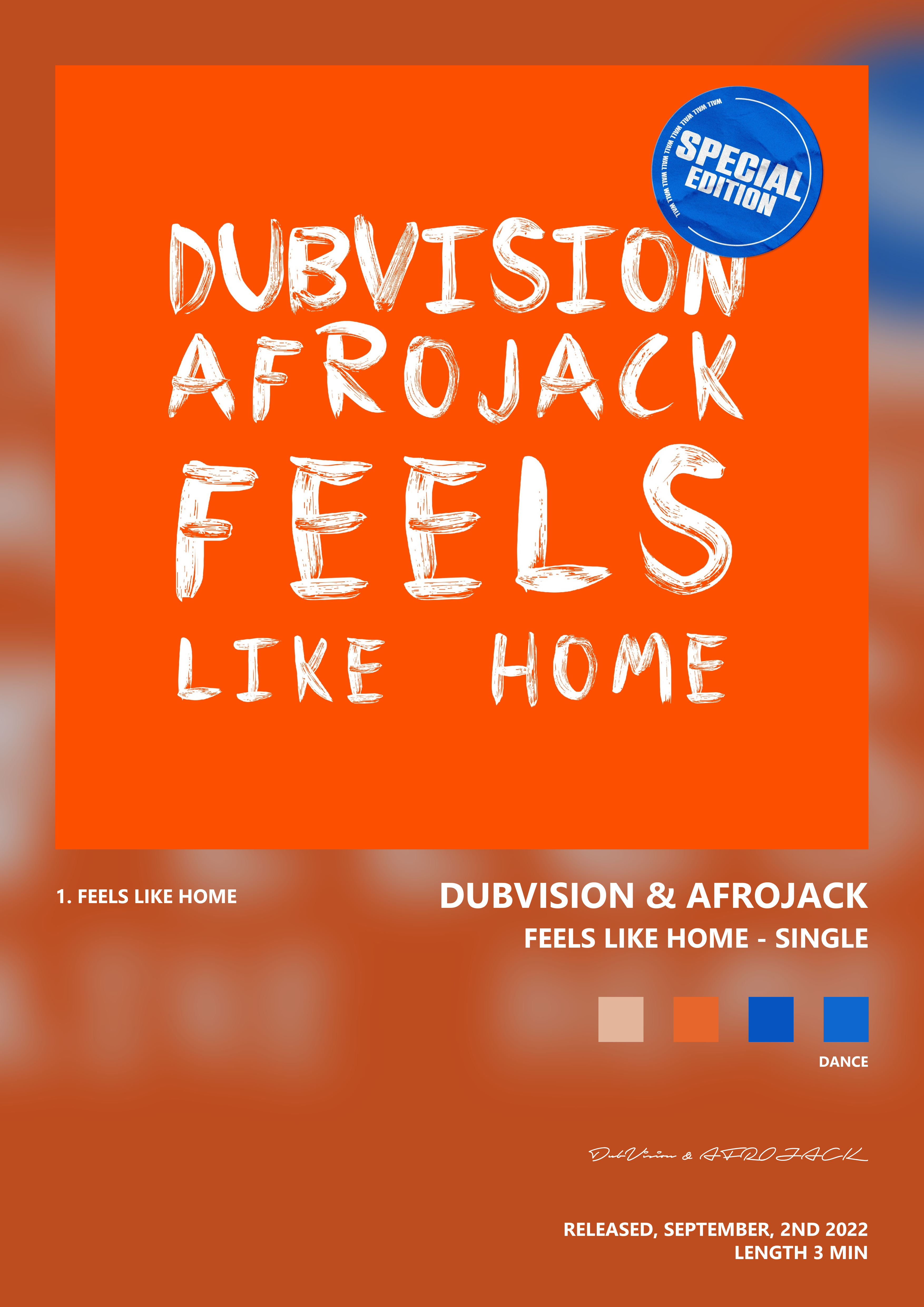 Music poster: DubVision AFROJACK - Feels Like Home - Single