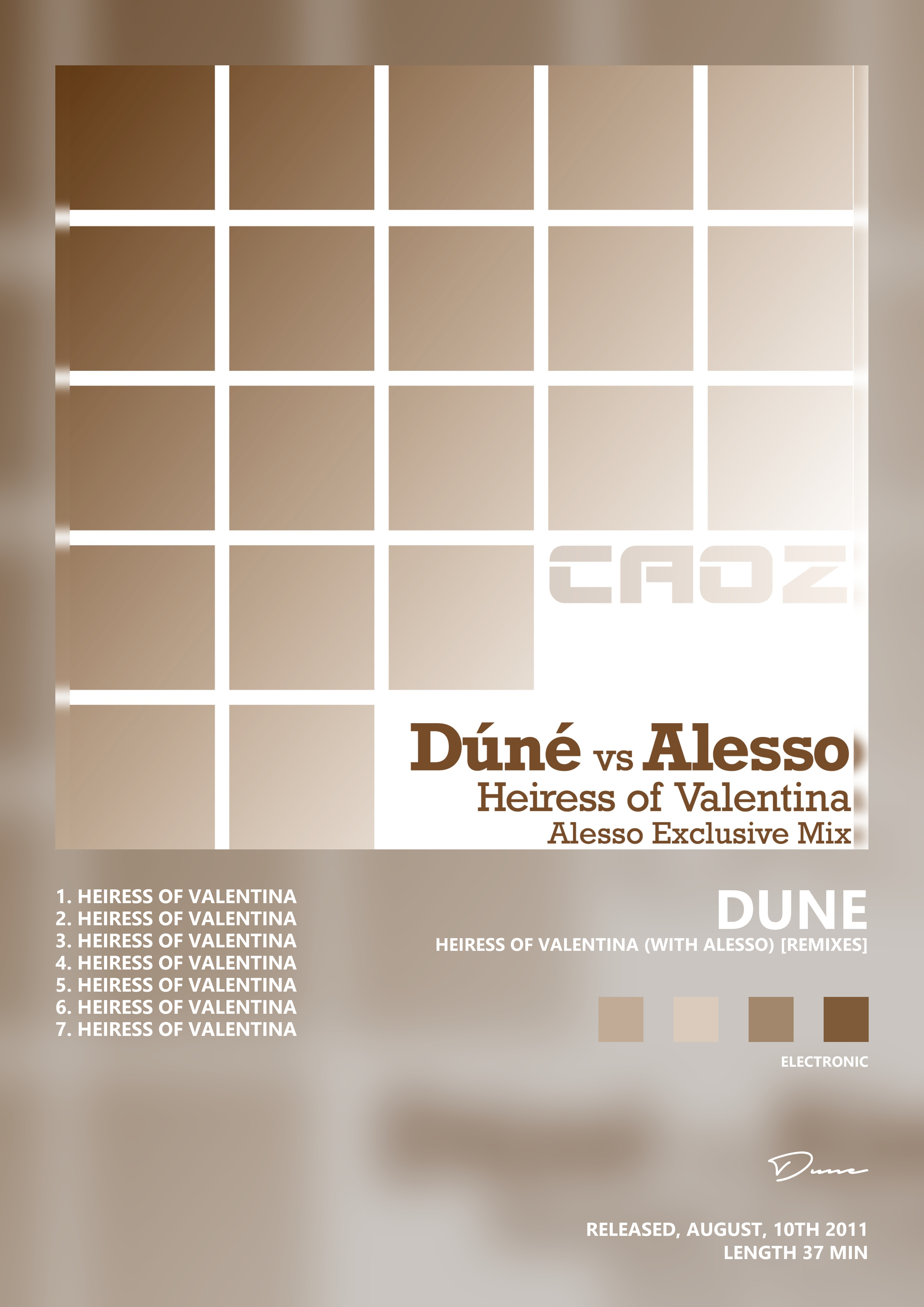 Music poster: Dune - Heiress of Valentina with Alesso Remixes
