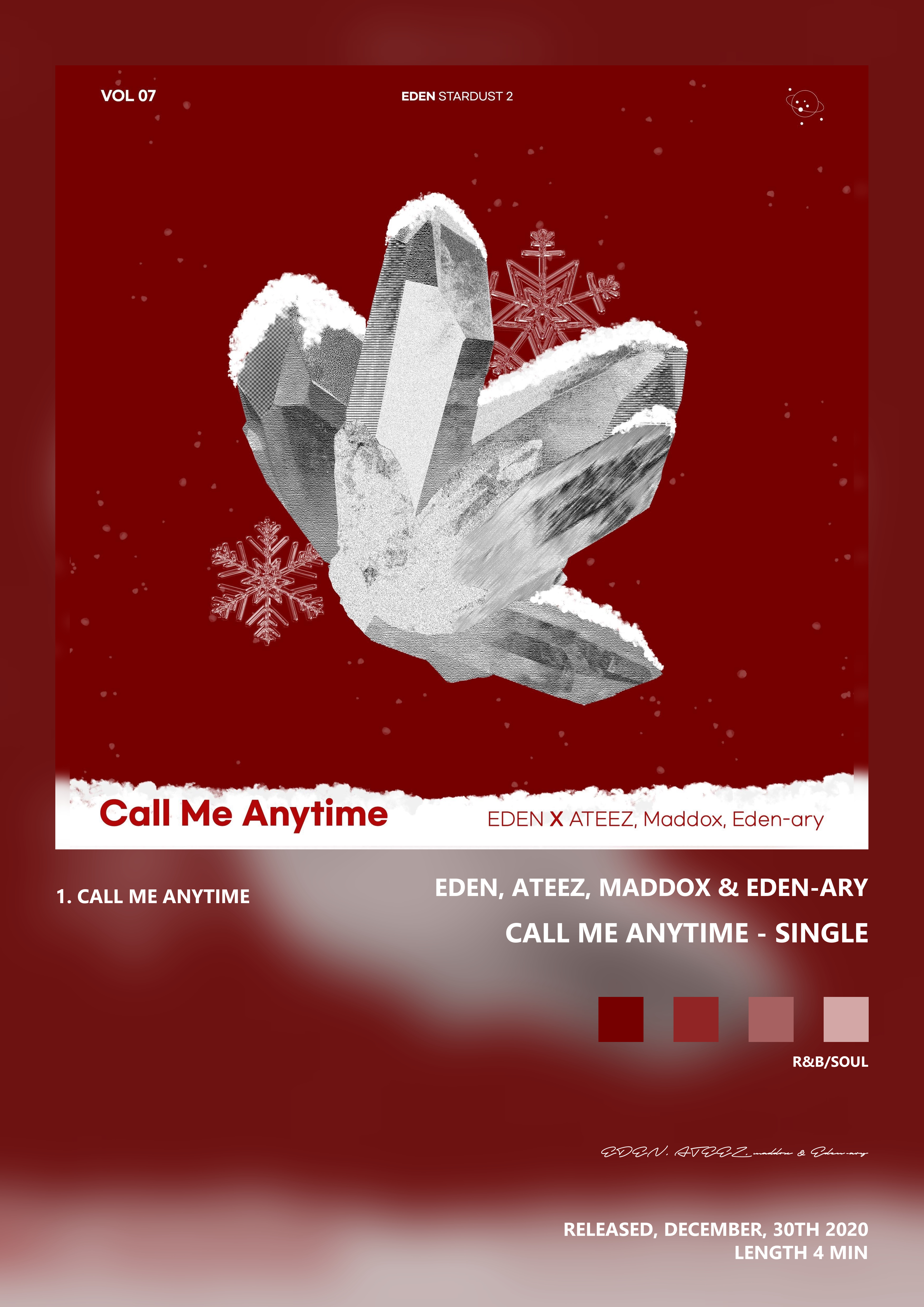 Music poster: EDEN ATEEZ maddox Eden-ary - Call Me Anytime - Single