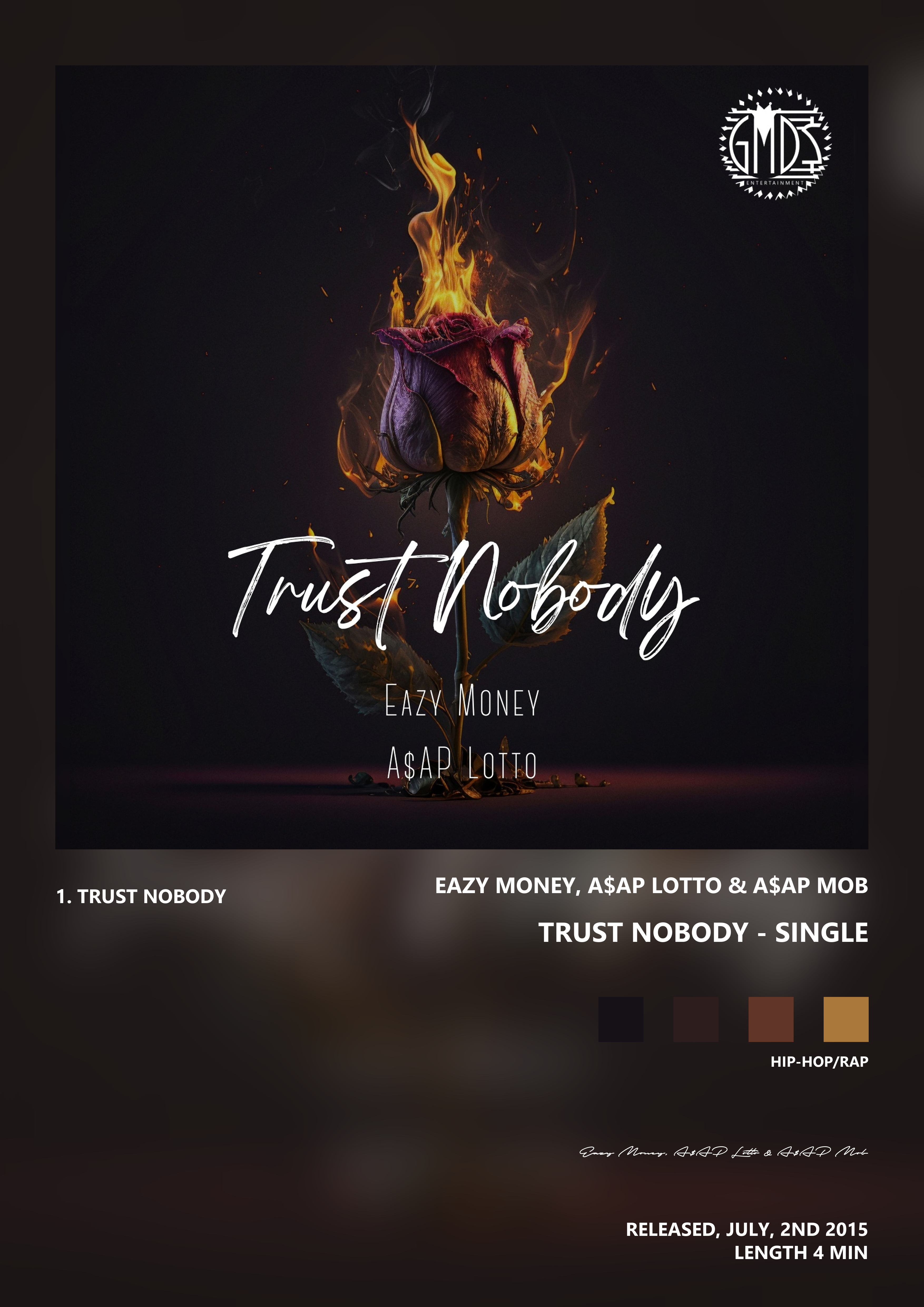 Music poster: Eazy Money AAP Lotto AAP Mob - Trust Nobody - Single