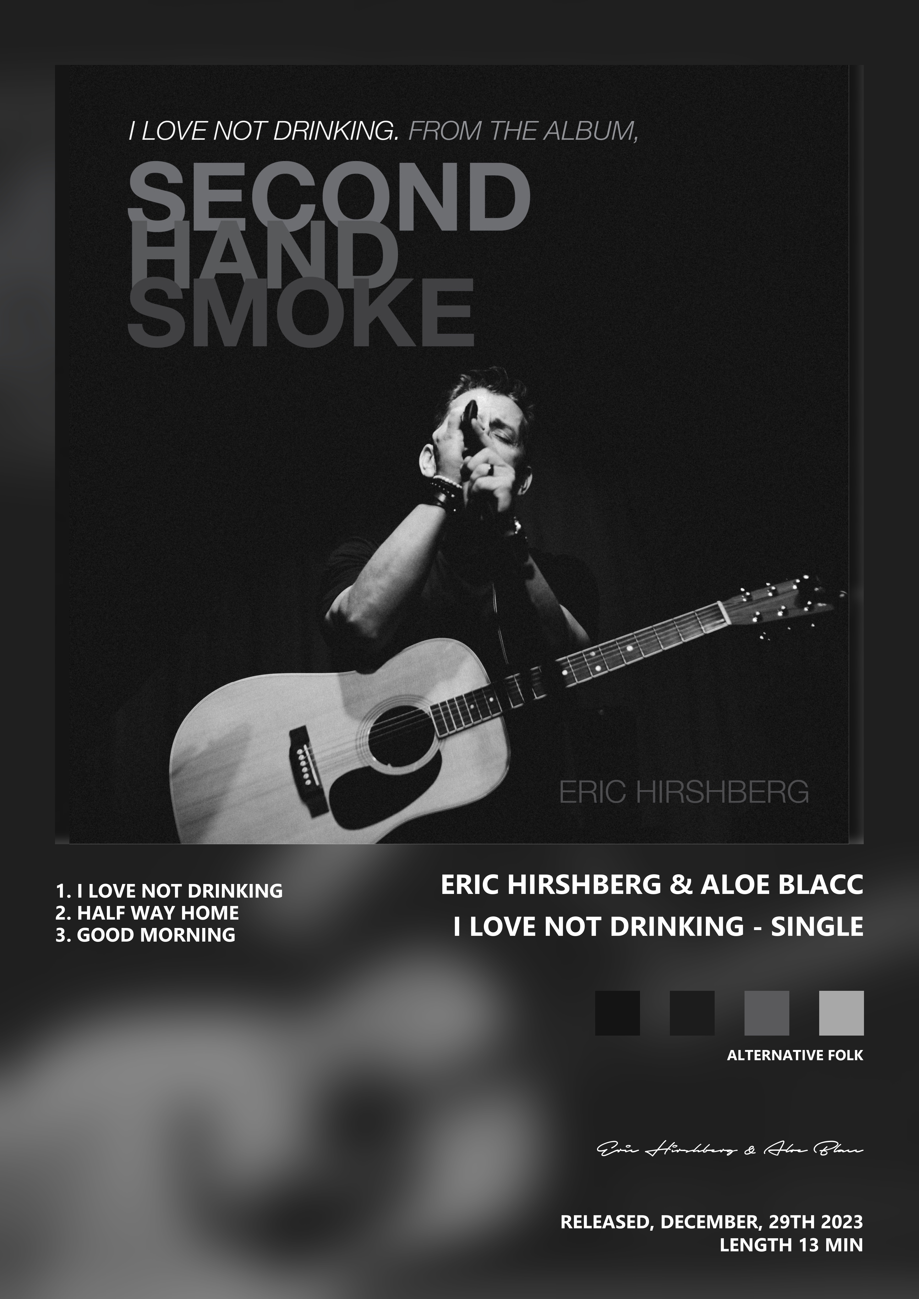 Music poster: Eric Hirshberg Aloe Blacc - I Love Not Drinking - Single