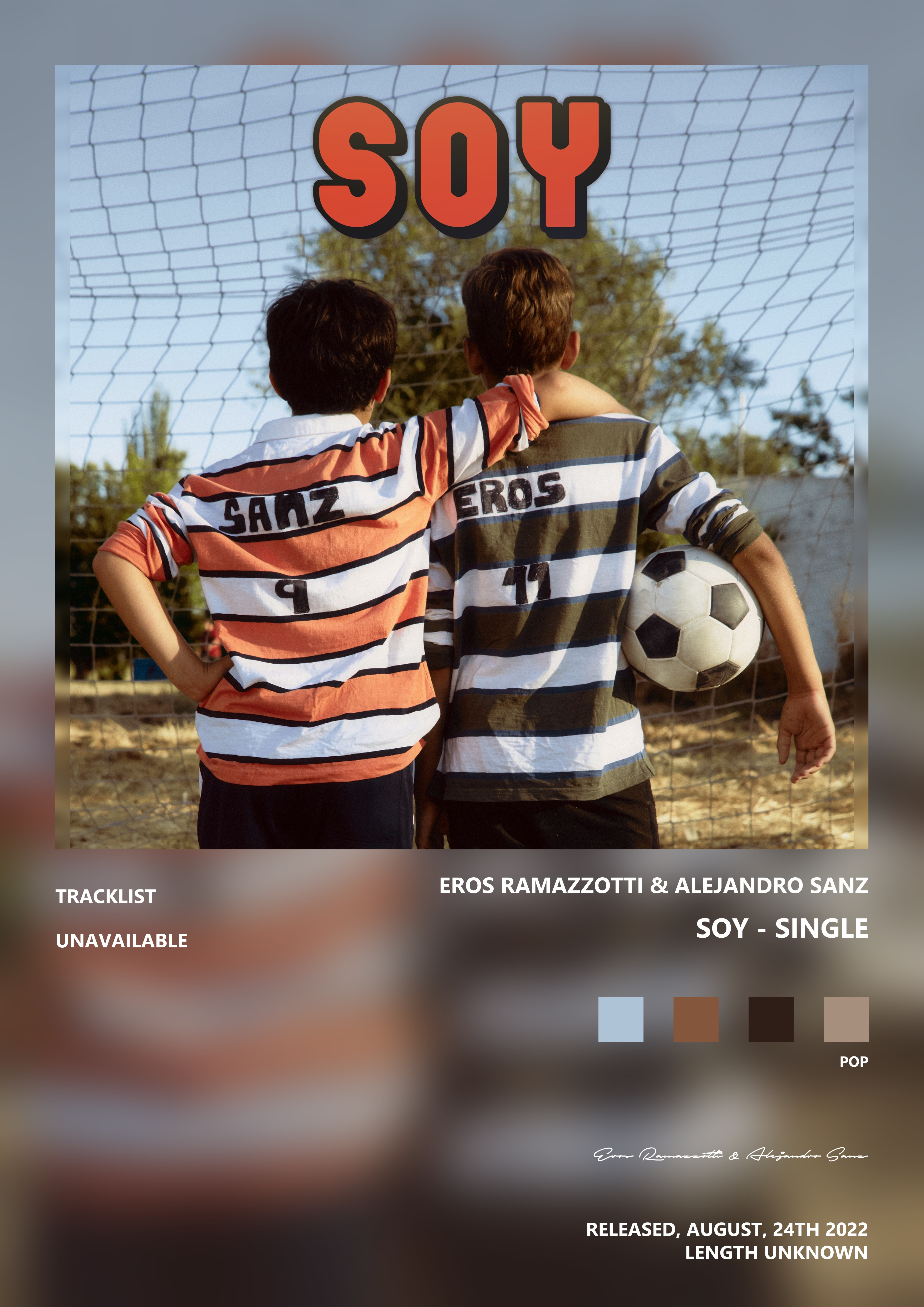 Music poster: Eros Ramazzotti Alejandro Sanz - Soy - Single