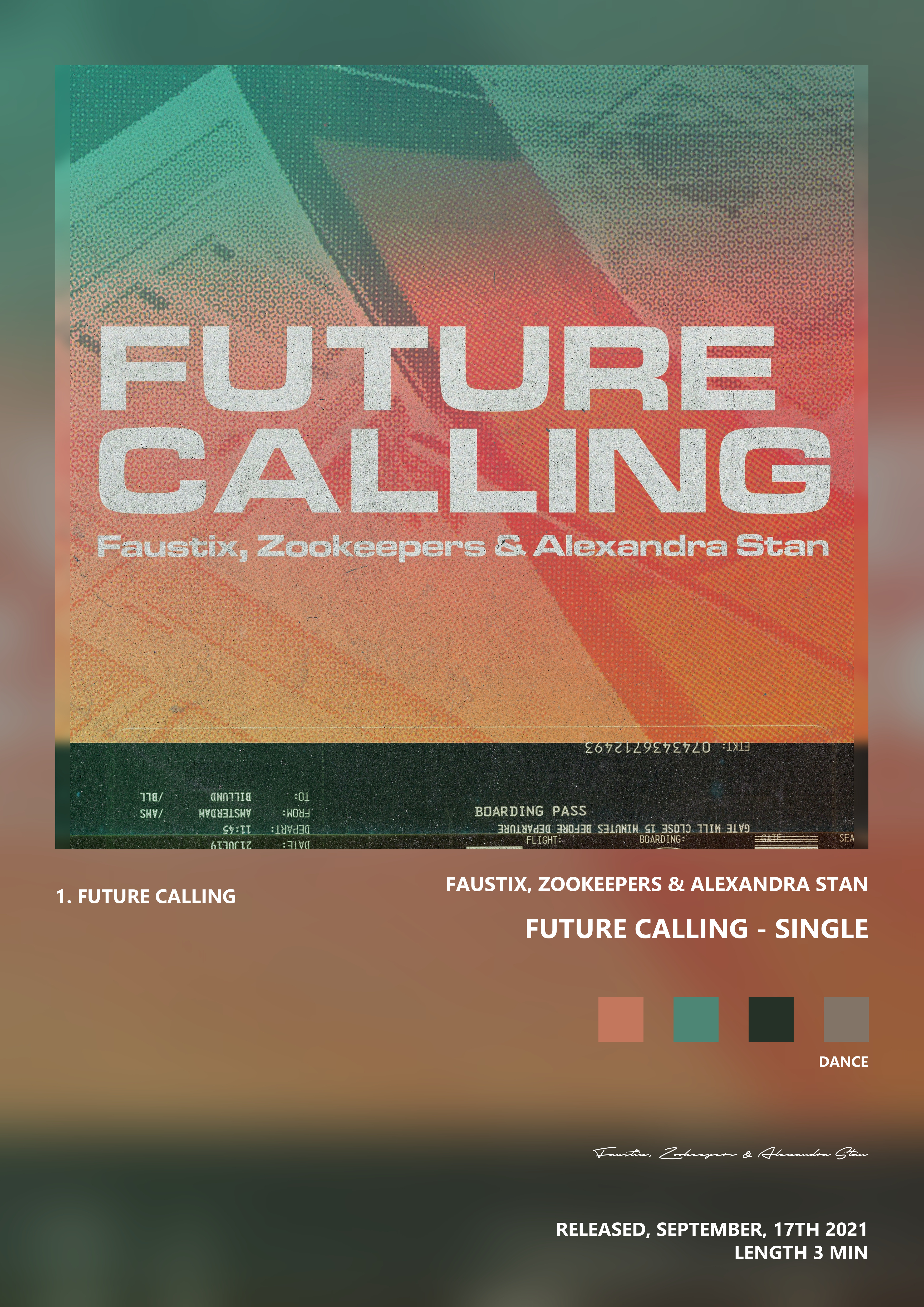 Music poster: Faustix Zookeepers Alexandra Stan - Future Calling - Single