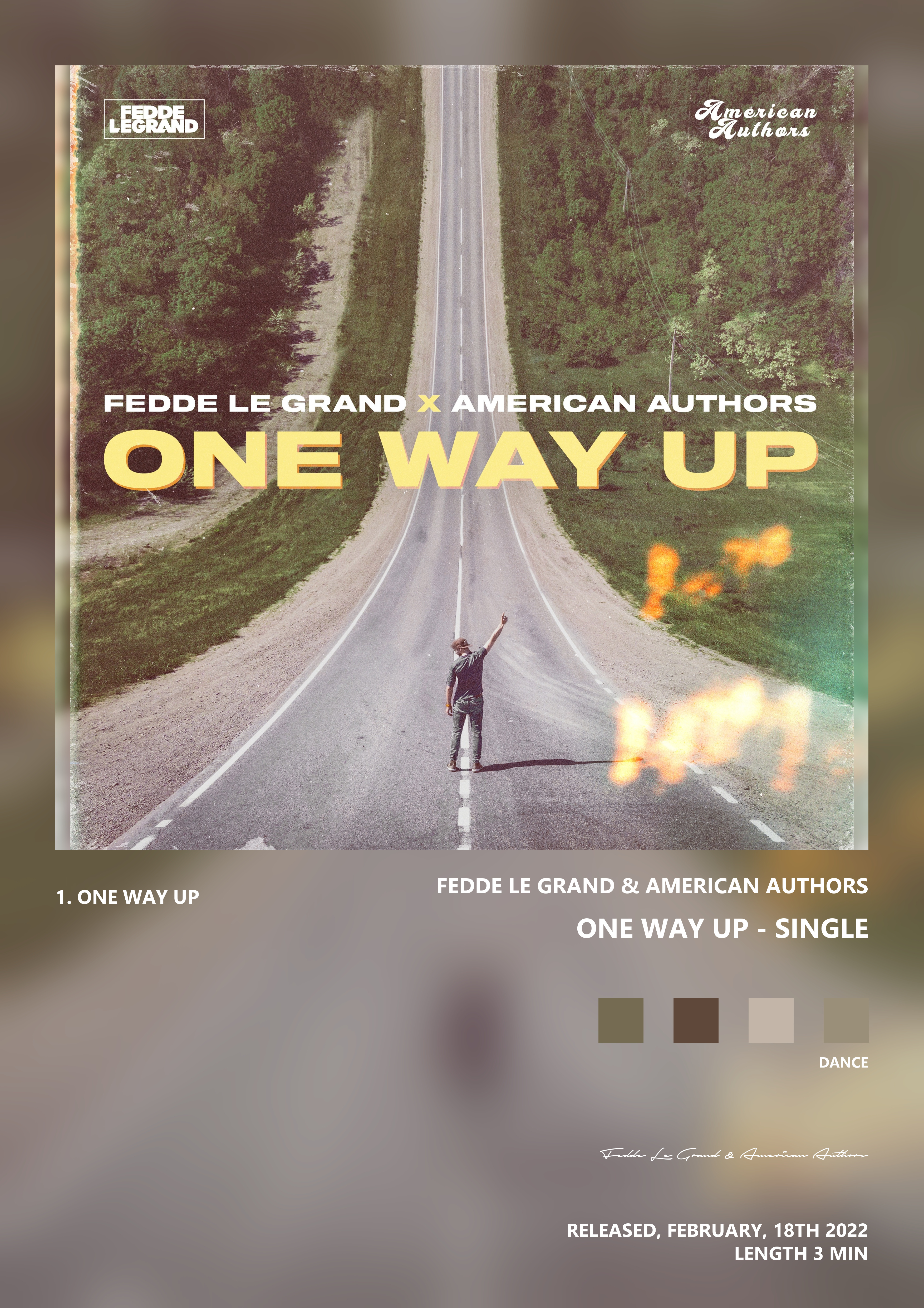 Music poster: Fedde Le Grand American Authors - One Way Up - Single