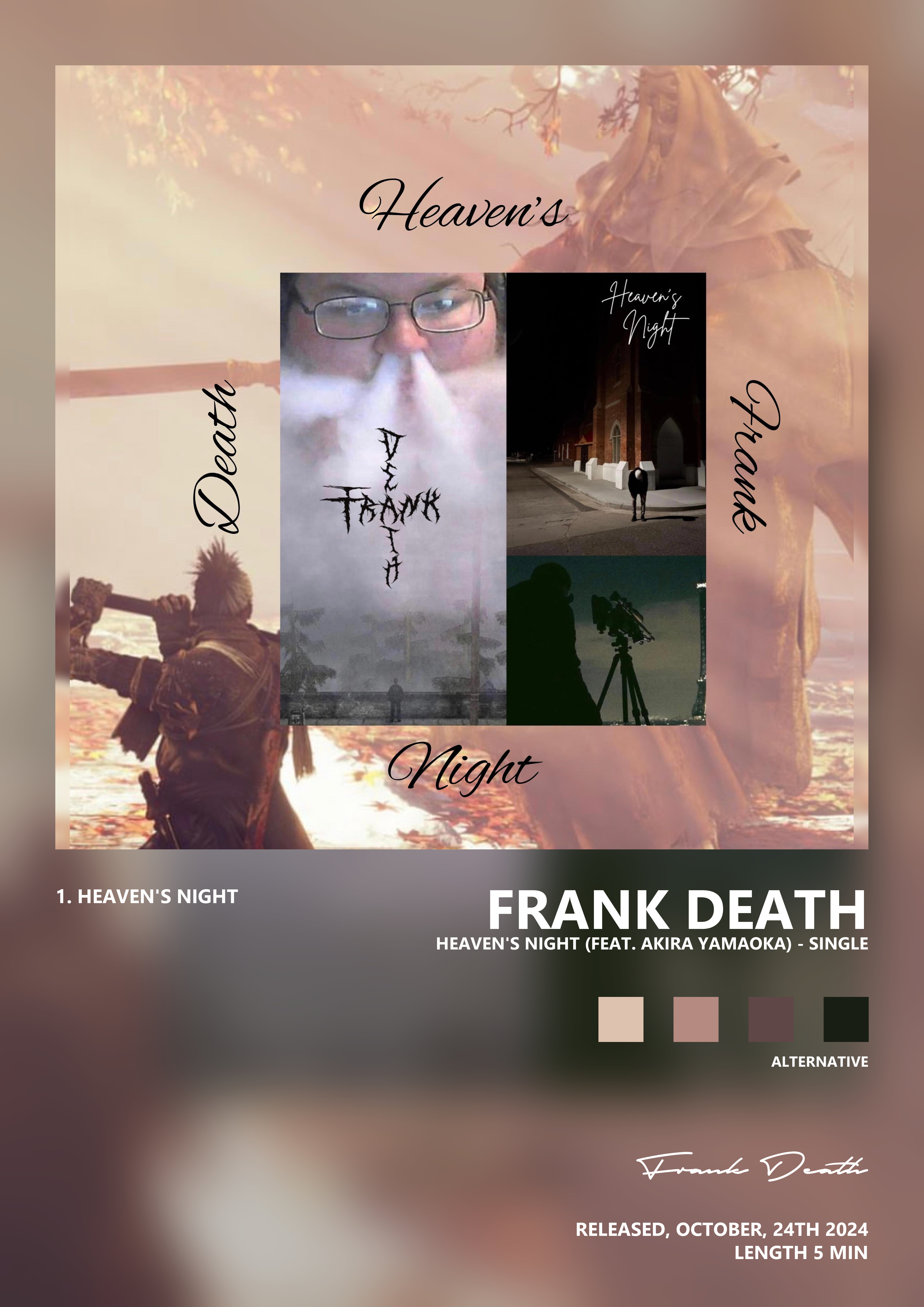 Music poster: Frank Death - Heavens Night feat Akira Yamaoka - Single