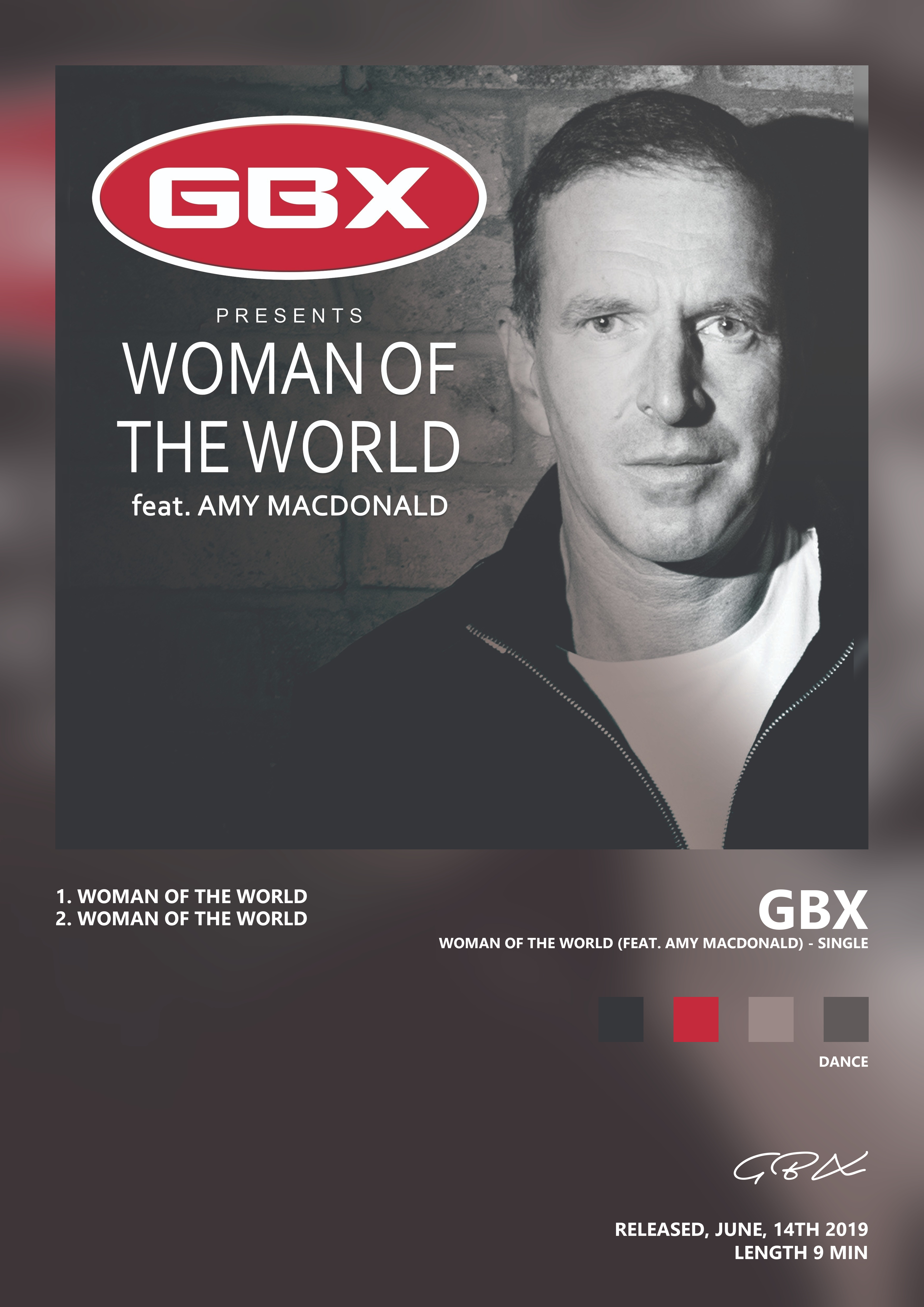 Music poster: GBX - Woman of the World feat Amy Macdonald - Single