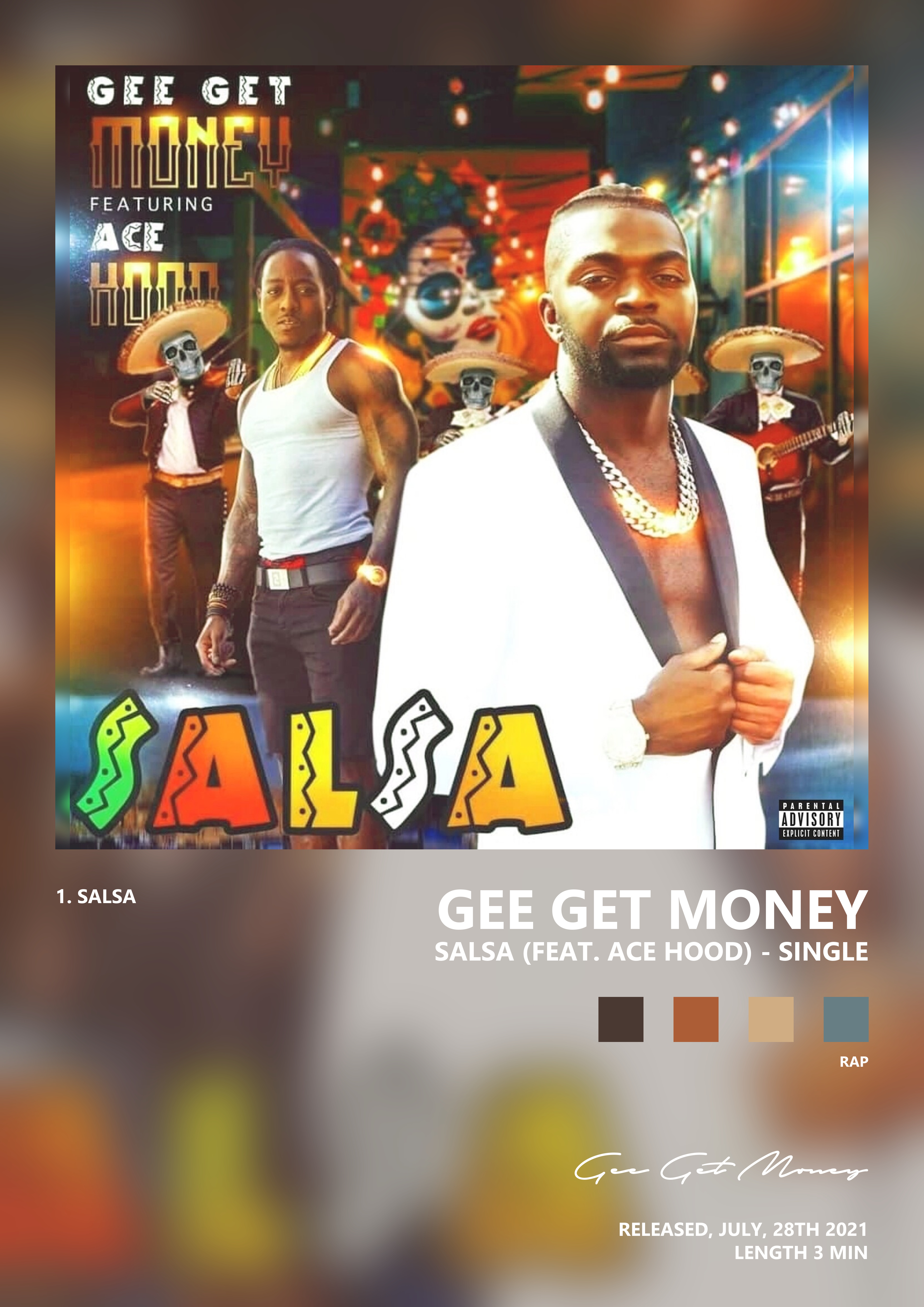 Music poster: Gee Get Money - Salsa feat Ace Hood - Single
